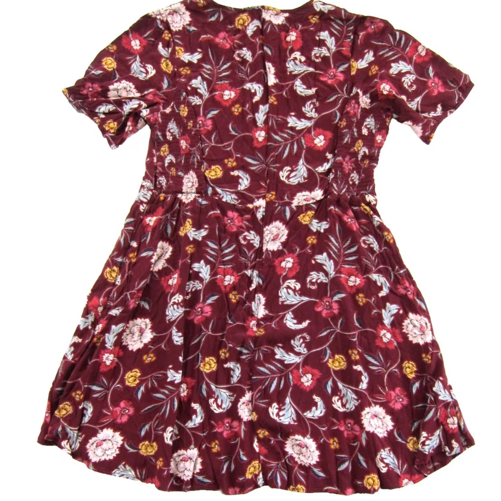 Old Navy Old Navy 100% Rayon Red Floral Short Sleeve Sheath Midi Dress XXL Tall Size 40" / US 18 - 2 Thumbnail