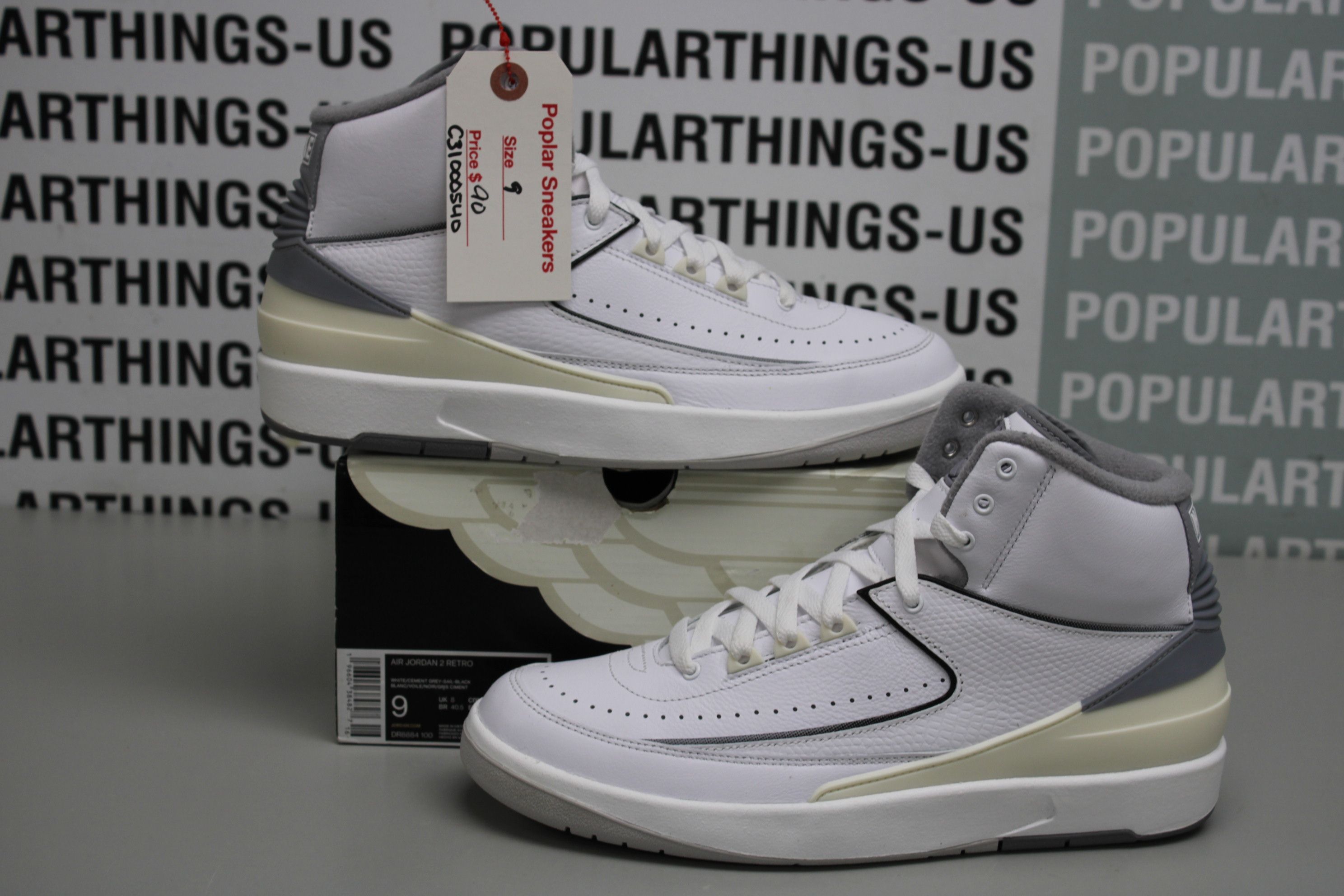 Pre-owned Jordan Brand Air Jordan 2 Retro White Cement Size 9 Shoes