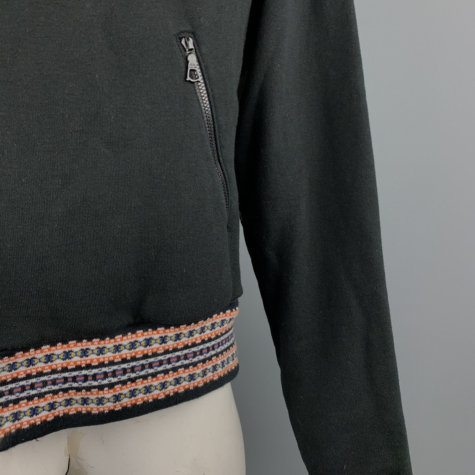 John Elliott L Black Cotton High Collar Trim Zip Pockets Zip Up Jacket Size US L / EU 52-54 / 3 - 3 Thumbnail