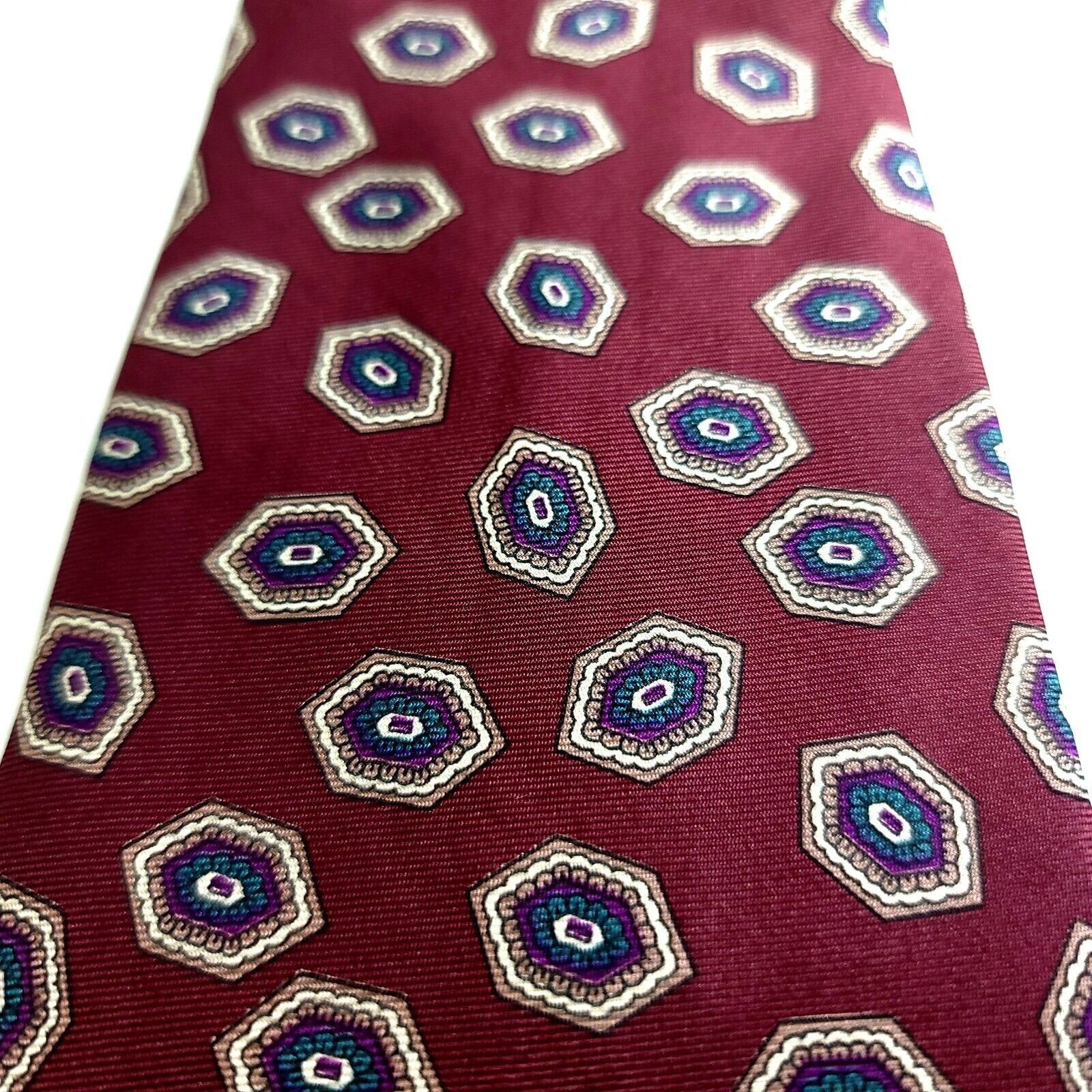 Designer Buckingham Traditional Quality Red Blue Geometric Abstract P Size ONE SIZE - 2 Thumbnail