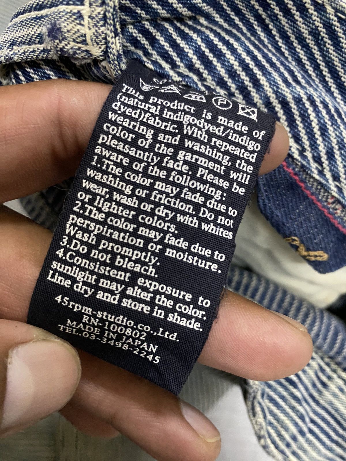 45rpm 45rpm Studio Japan Indigo Hickory Stripe Workwear Denim Pant Size US 29 - 9 Thumbnail