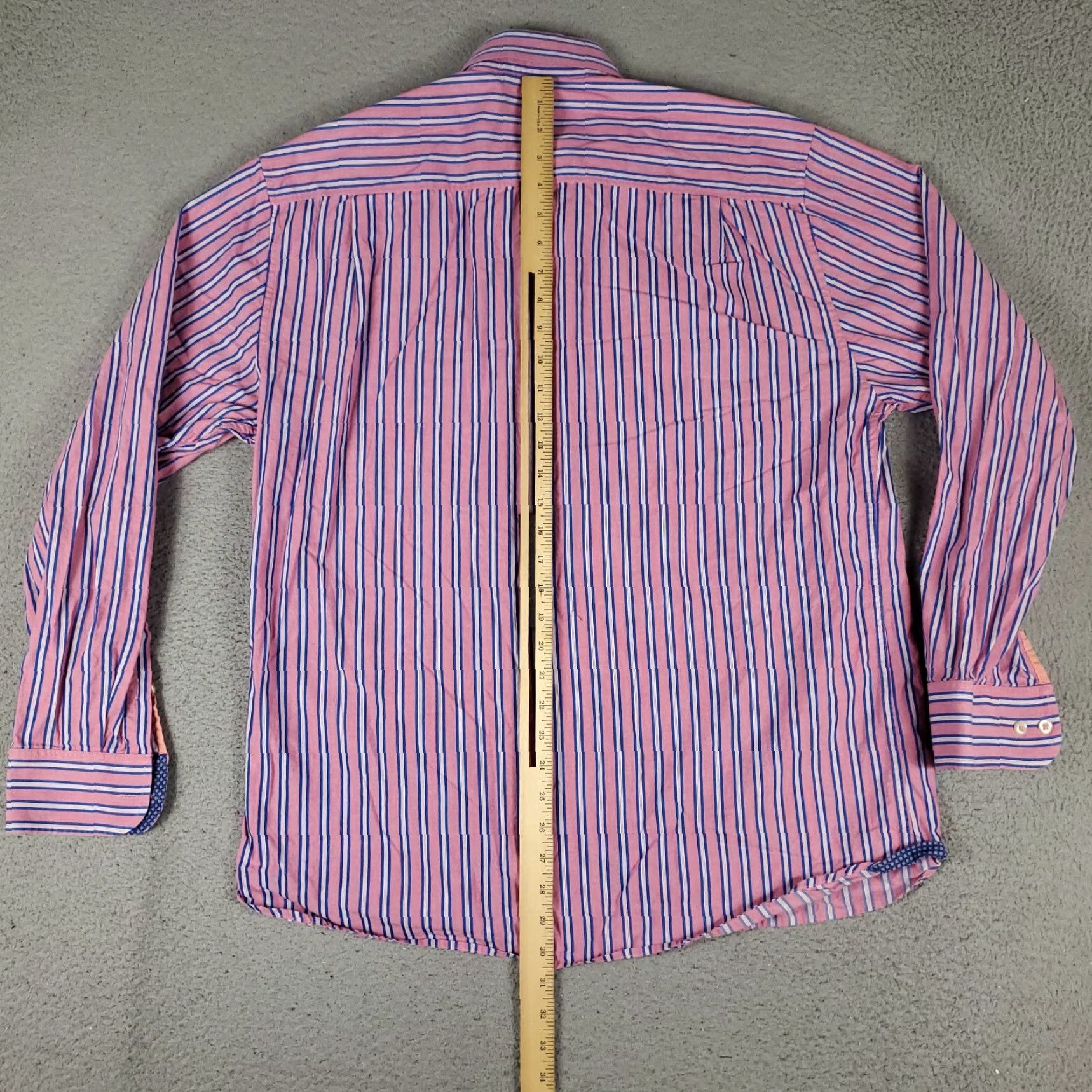 Tommy Bahama Tommy Bahama Shirt Mens Large Pink Blue Striped Cotton Button Up Long Sleeve Shirt Size US L / EU 52-54 / 3 - 3 Thumbnail