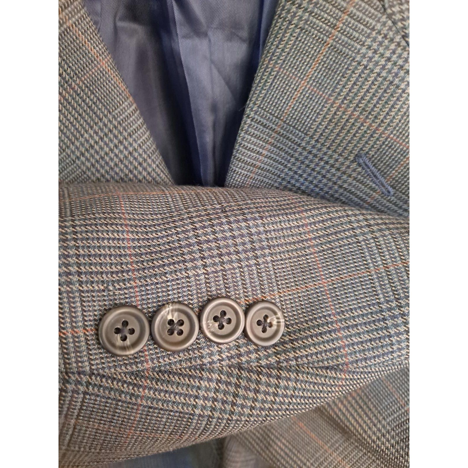 Chaps Chaps Tan Tweed 3 Button Blazer 100% Wool Size 46R Size 46R - 2 Thumbnail