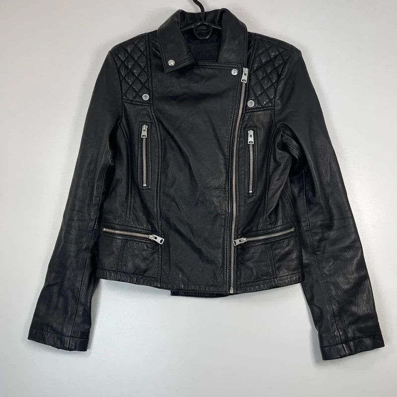 Allsaints AllSaints Leather Biker Jacket Quilted Black Size EU 38 Size M / US 6-8 / IT 42-44 - 1 Thumbnail