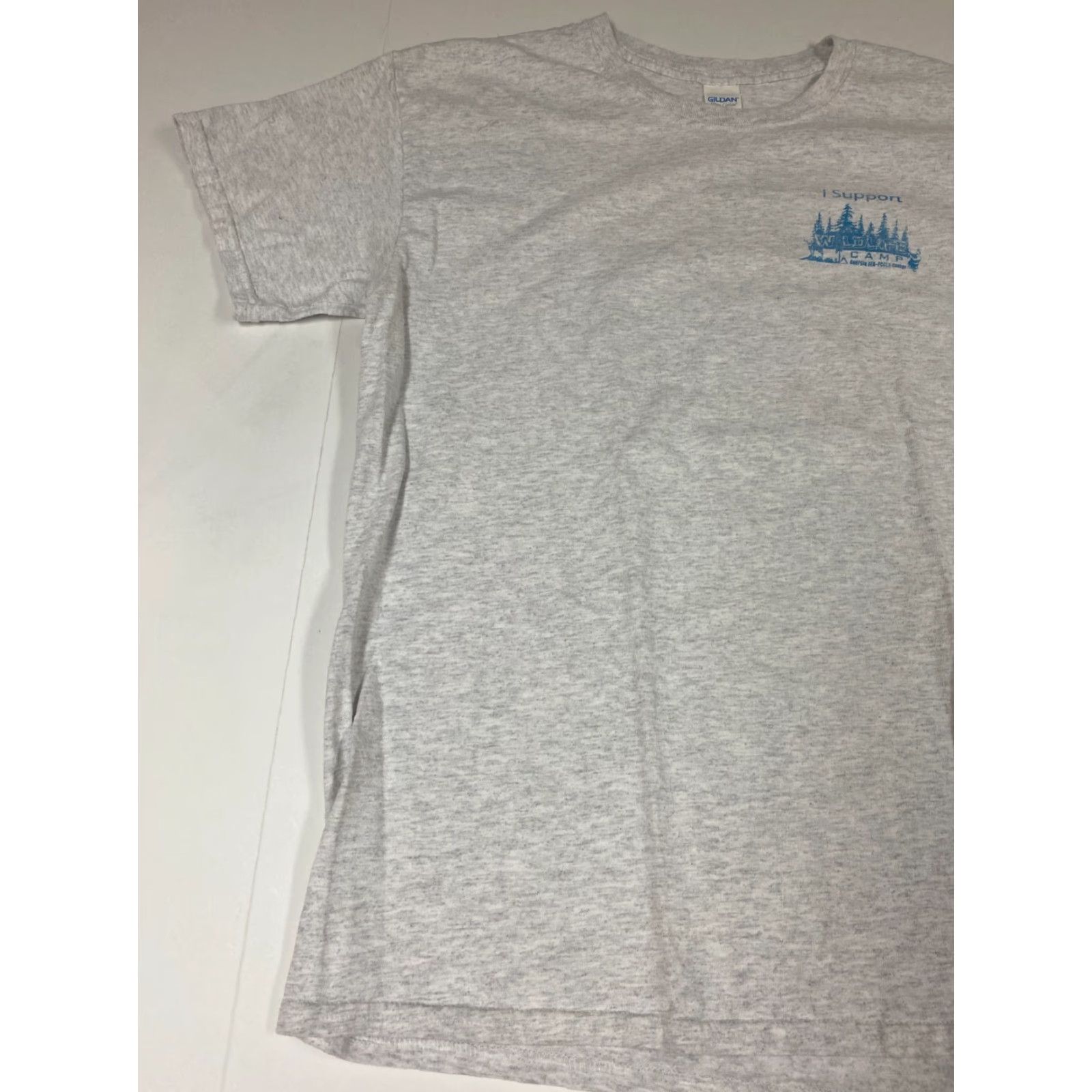 Gildan Gildan Camp Wildlife Mens Shirt L Gray Crew Neck Short Sleeve Cotton Rhinestone T-Shirt Regular breathable American Vintage: No Size US L / EU 52-54 / 3 - 3 Thumbnail