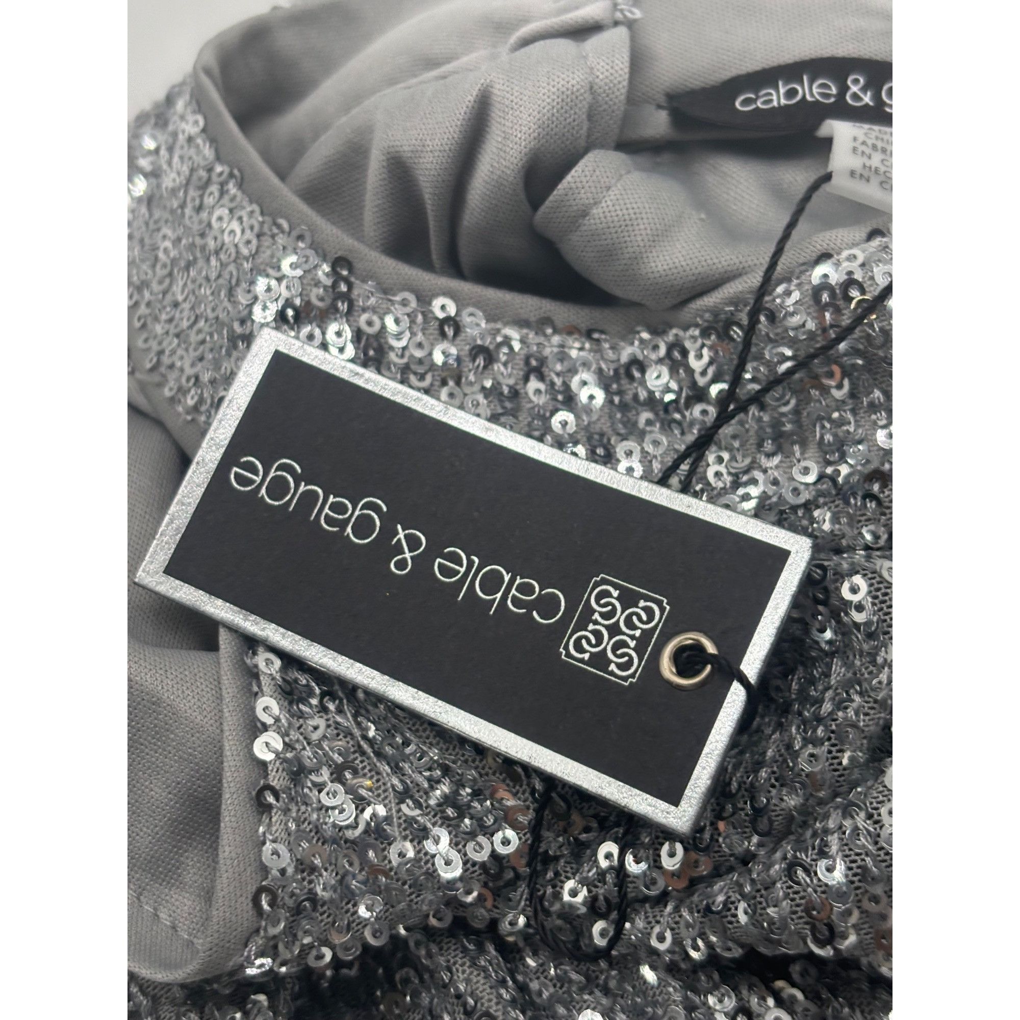Other Cable & Gage Lunar Silver Sequin Halter Top, Sz. S Size S / US 4 / IT 40 - 7 Thumbnail