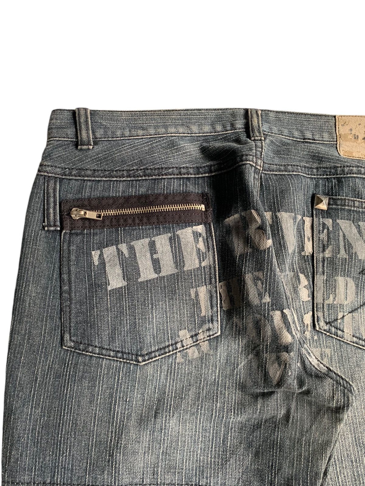 If Six Was Nine Sex Pot Revenge Skull Punk Bondage Style Distressed Denim☠️🎌 Size US 33 - 8 Thumbnail