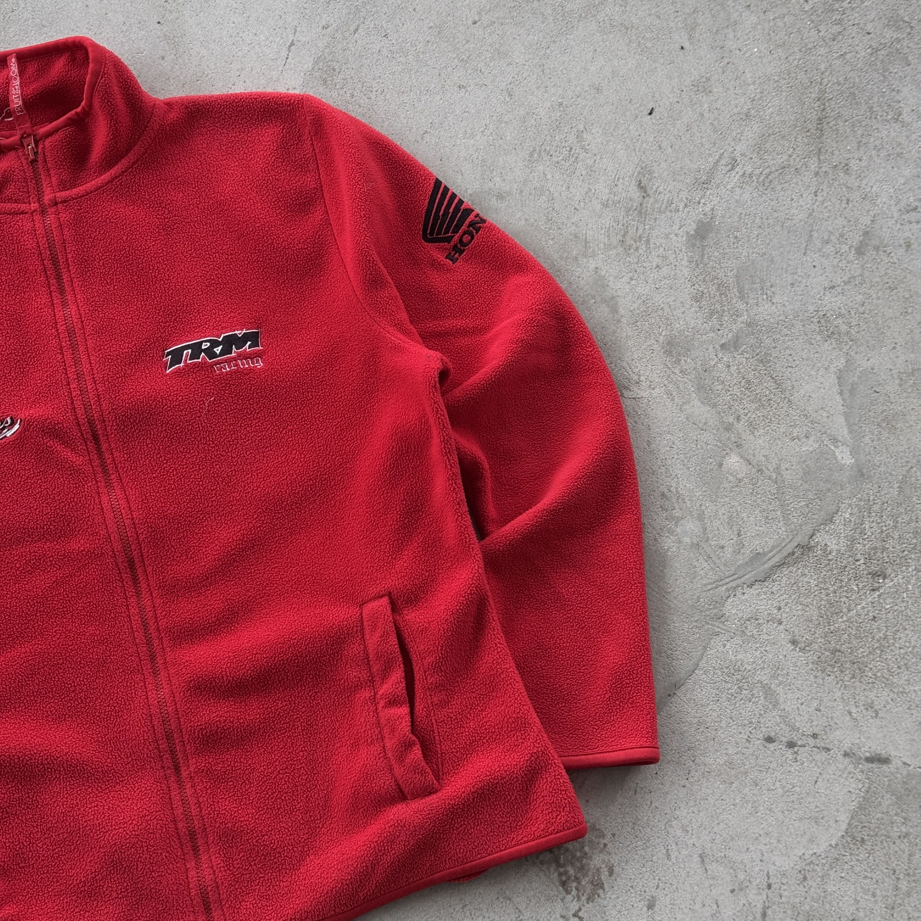 Honda Vintage 90s Honda Racing Fleece Full Zip Jacket Size L / US 10 / IT 46 - 3 Thumbnail