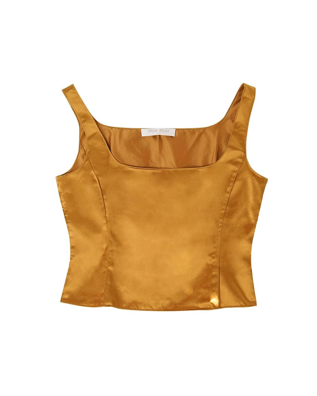Miu Miu Miu Miu S/S1998 Gold Satin Corset Top Size M / US 6-8 / IT 42-44 - 1 Thumbnail