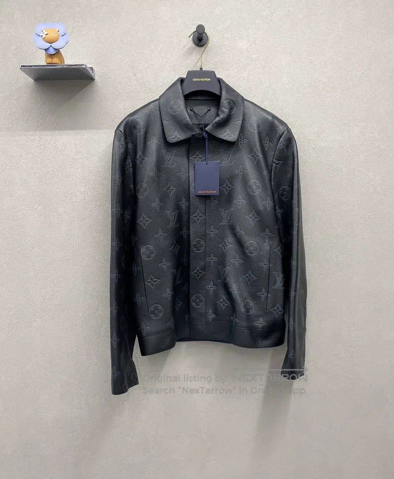 Louis Vuitton Louis Vuitton Black full logo leather jacket Size US S / EU 44-46 / 1 - 1 Thumbnail