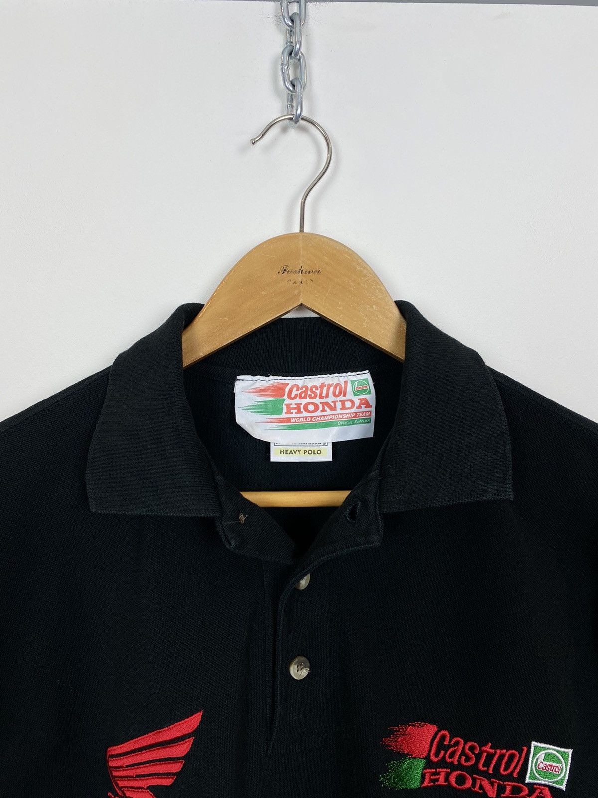 Other Vintage Honda Racing HRC Black Polo Shirt Castrol Black Top Size US M / EU 48-50 / 2 - 5 Thumbnail