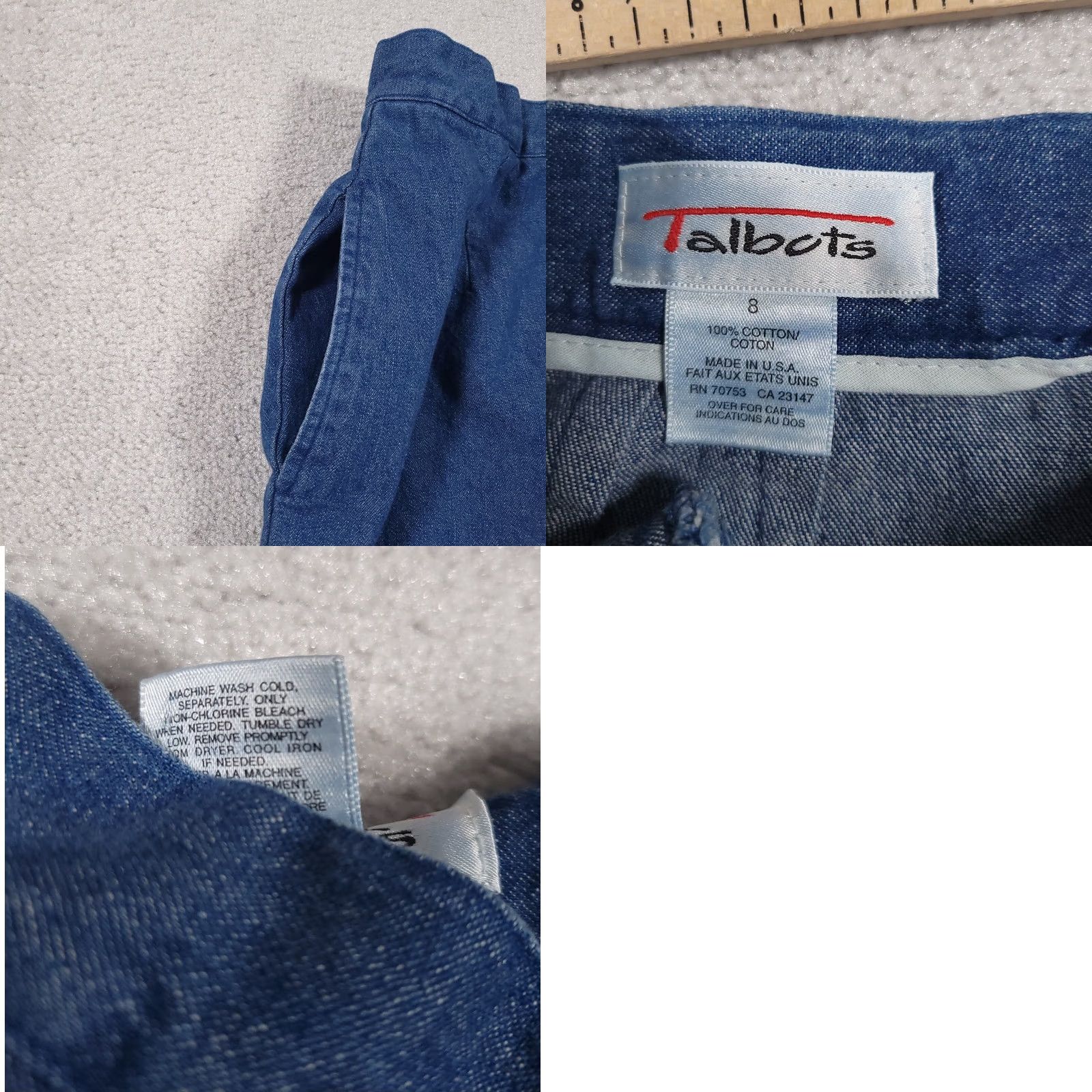 Talbots VINTAGE Talbots Skirt Womens 8 Blue Maxi A-Line Denim Prairie Cottage 90s Size 30" / US 8 / IT 44 - 9 Thumbnail