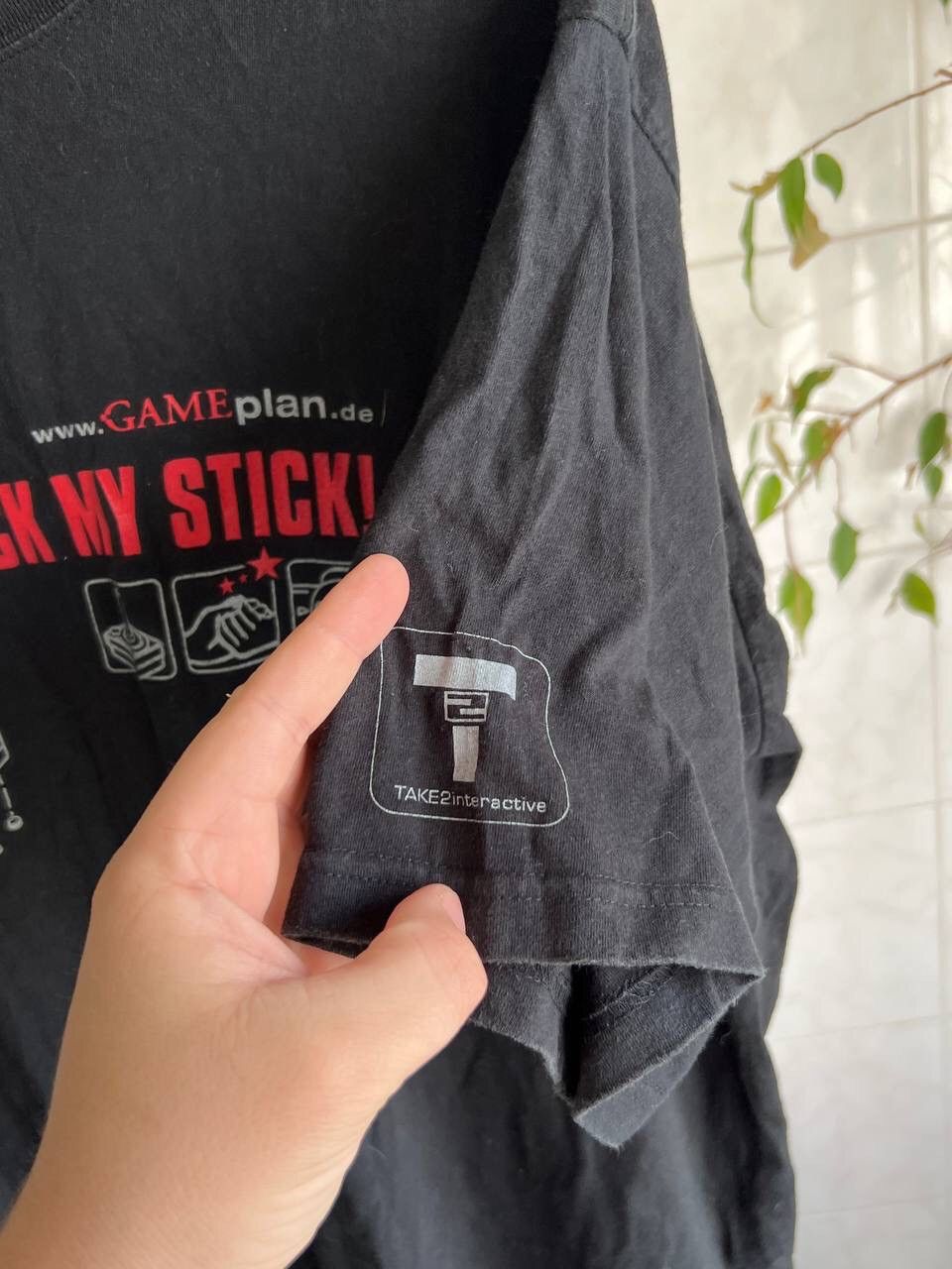 Jerzees Vintage Humor Tee "Suck My Stick" T-Shirt USED Gaming Tee Size US L / EU 52-54 / 3 - 5 Thumbnail
