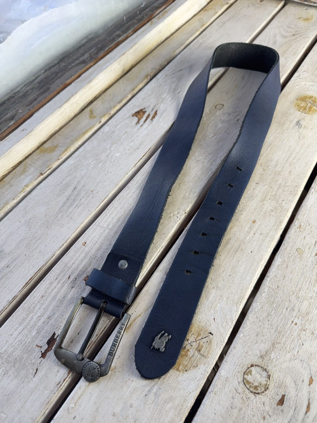 Japanese Brand Vntg Leather Belt Y2K Style Burberry Punk Metal Avant Garde Size ONE SIZE - 3 Thumbnail