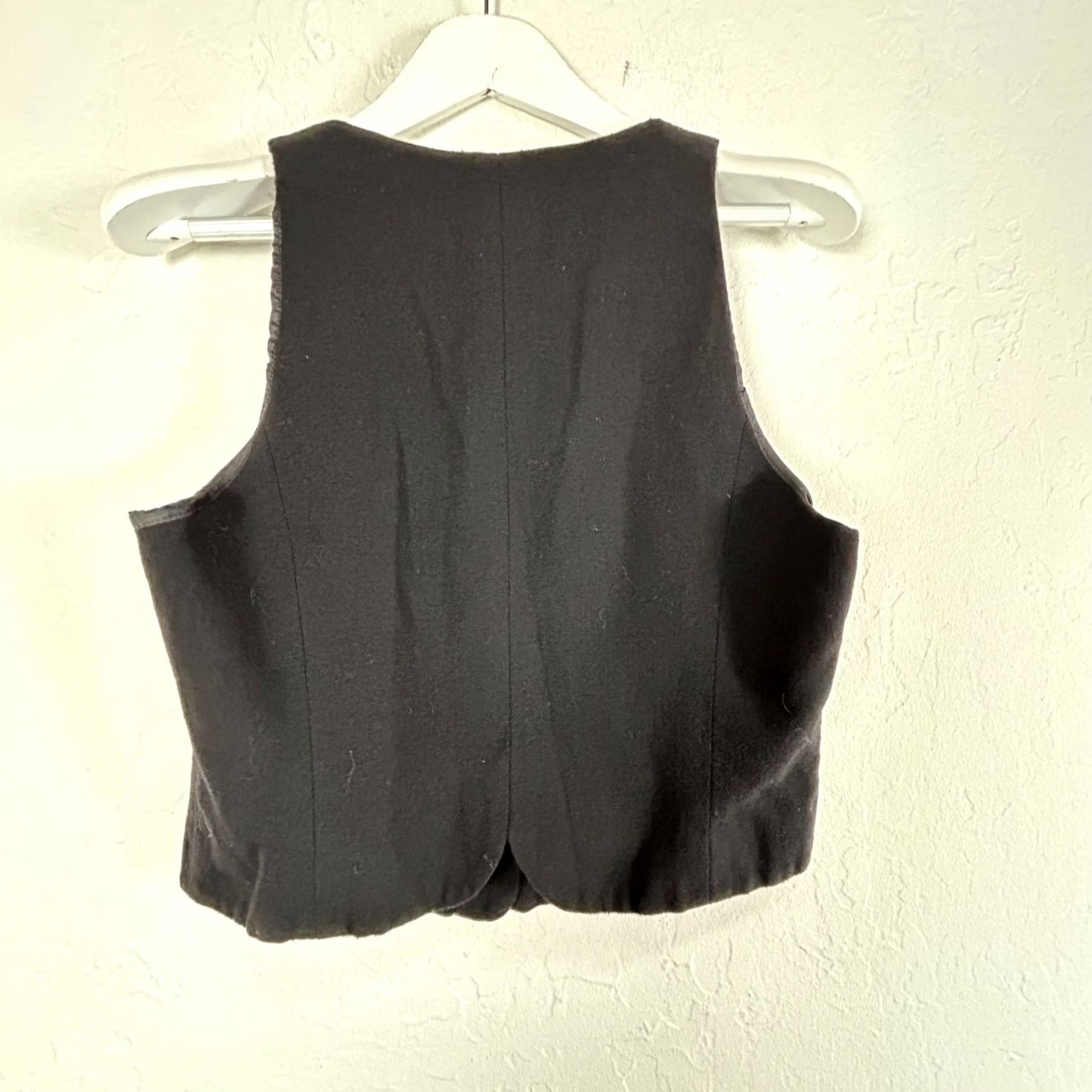Vintage VINTAGE Limited Womens Black Wool Button Front V-Neck Vest Large Lined Casual Size L / US 10 / IT 46 - 2 Thumbnail