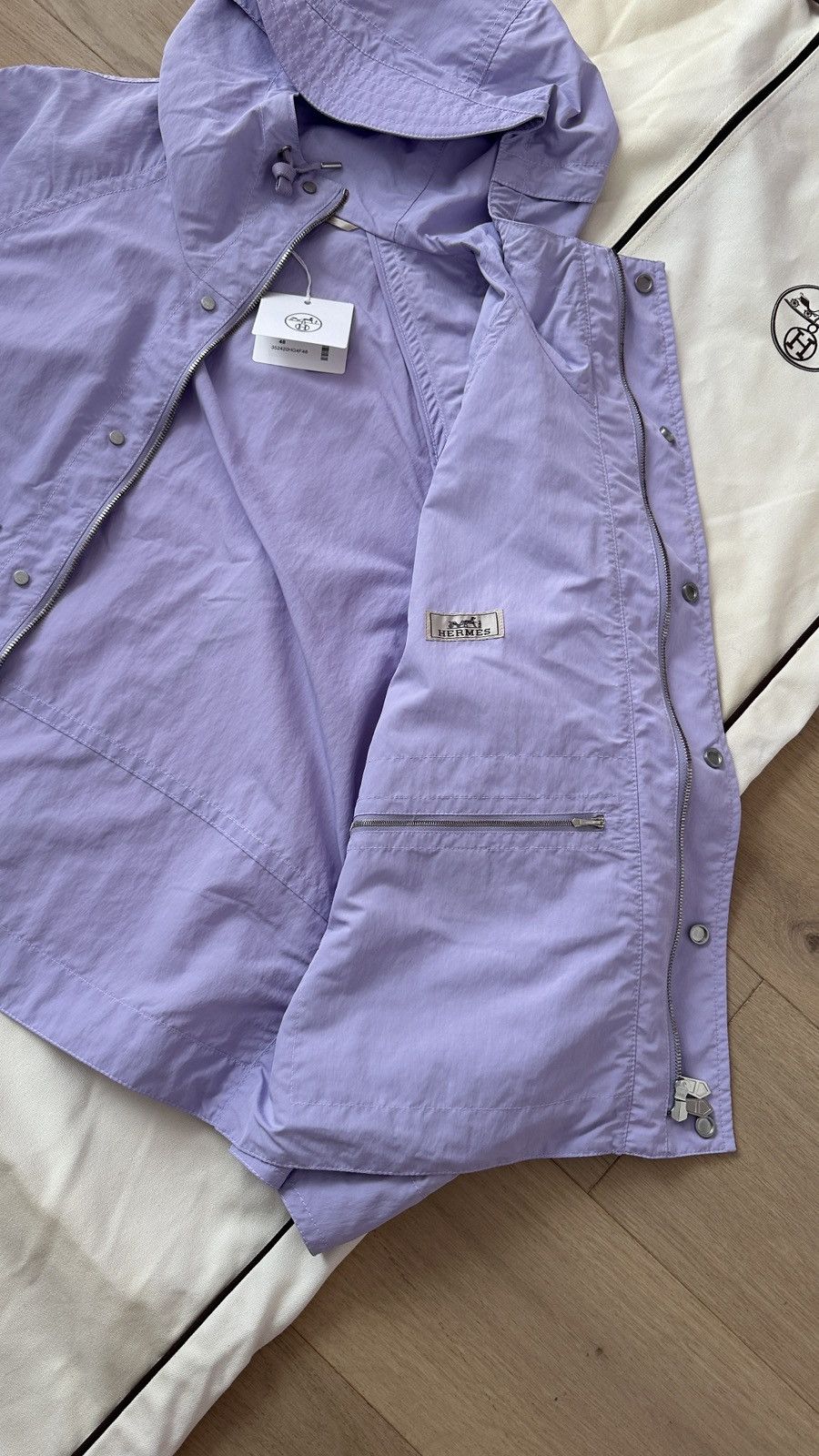 Hermes $4,800 SS23 Mens Purple Parachute Style Windbreaker Jacket Size US M / EU 48-50 / 2 - 10 Thumbnail