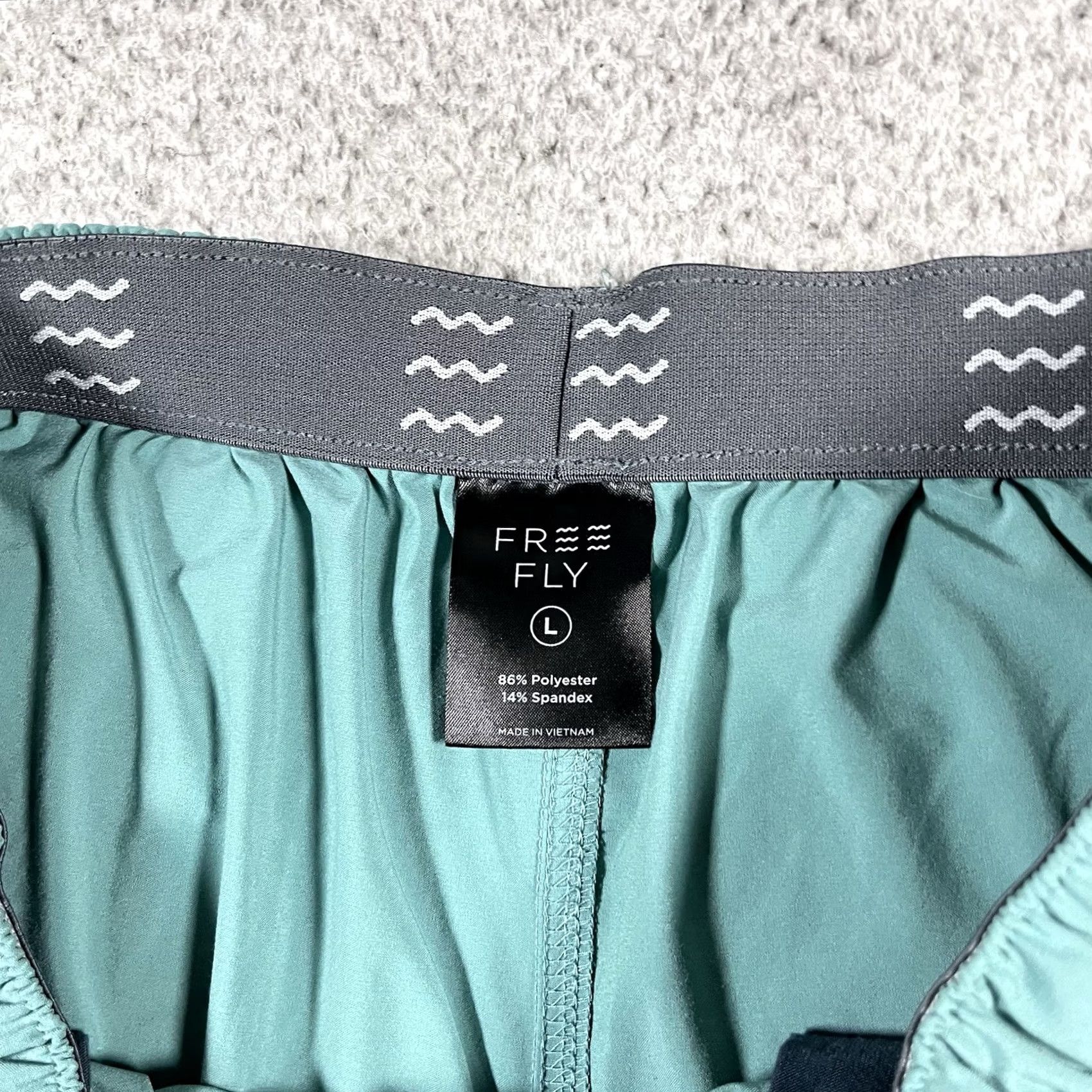 Vintage Free Fly Shorts Mens L Blue Lightweight Athletic Drawstring Training Performance Size US 33 - 3 Thumbnail