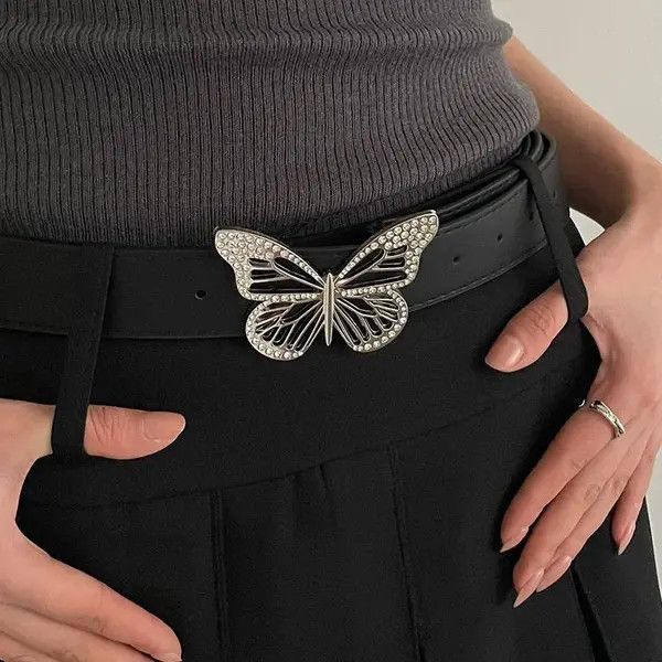 Vintage Y2k Diamond Butterfly Belt Size ONE SIZE - 1 Thumbnail