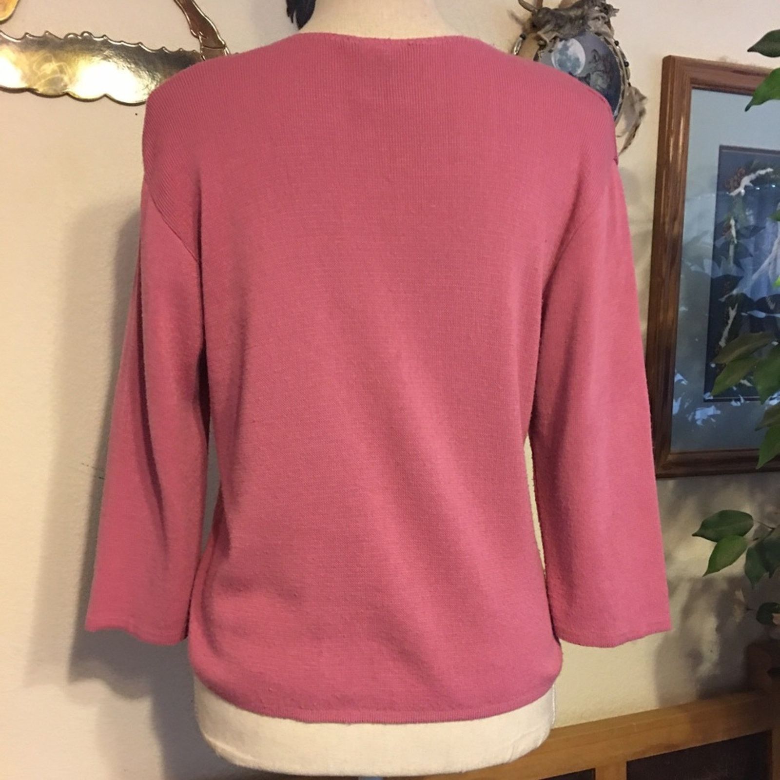 Vintage Vintage Ellemenno rose pink scoop neck sweater L Size L / US 10 / IT 46 - 5 Thumbnail