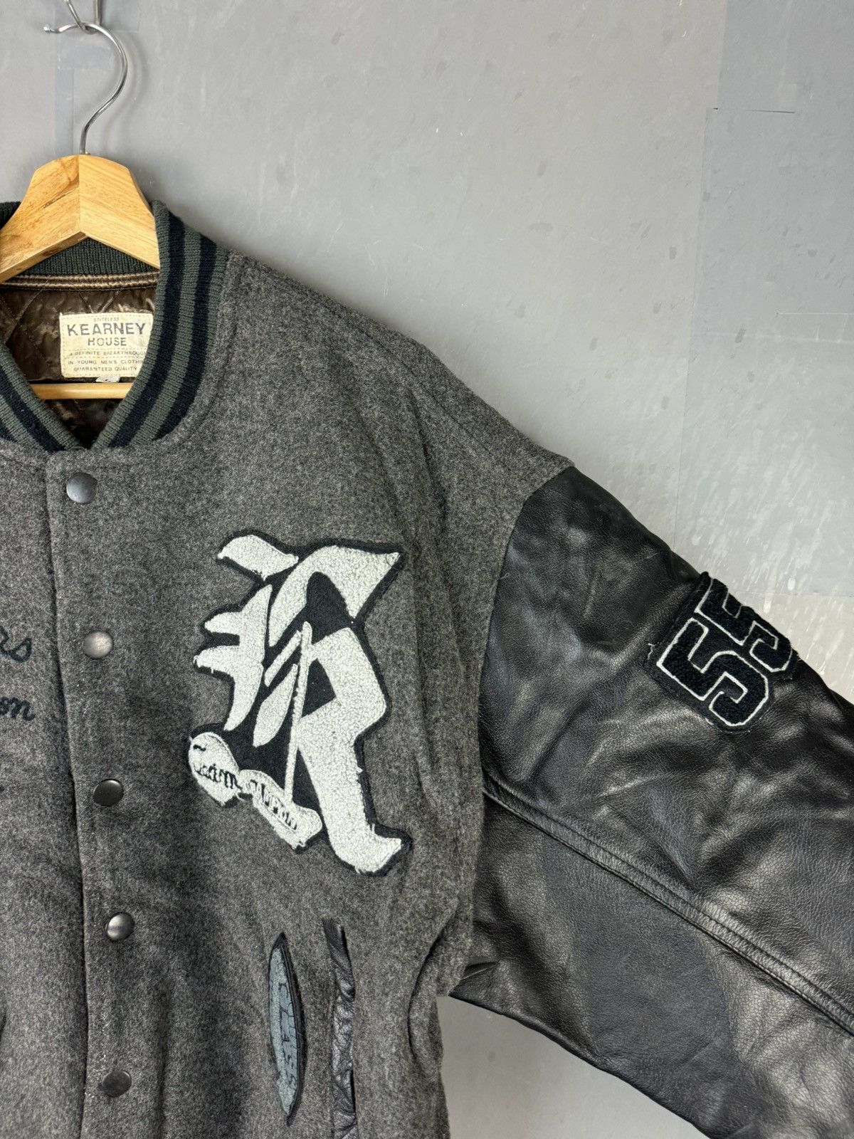 Vintage VINTAGE KEARNEY HOUSE LEATHER LETTERMAN VARSITY JACKET Size US L / EU 52-54 / 3 - 3 Thumbnail