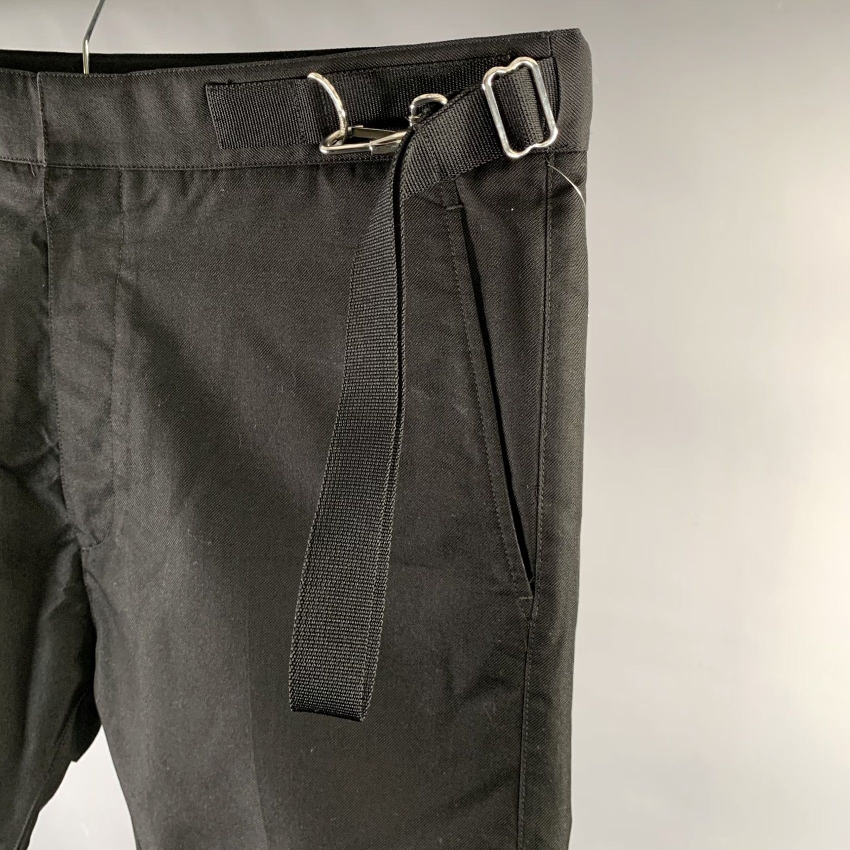 Jil Sander JIL SANDER Pants Black Cotton Blend Side Strap Casual Pants 34 Men Adult Inseam 24 Size US 34 / EU 50 - 2 Thumbnail