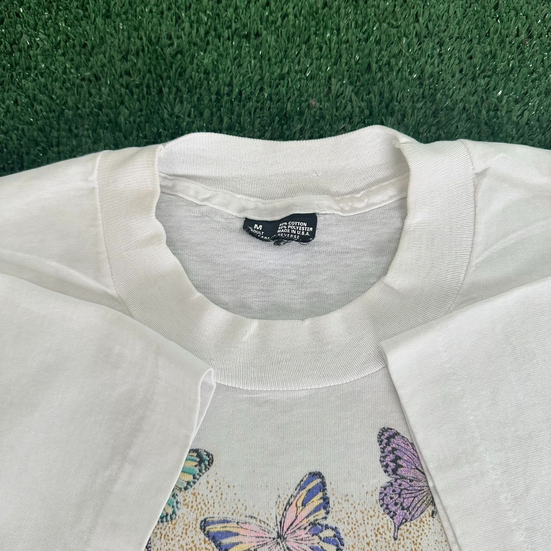 Fruit Of The Loom Vintage 90s Puerto Rico T-Shirt Cute Butterfly Nature Tee Size US M / EU 48-50 / 2 - 4 Thumbnail