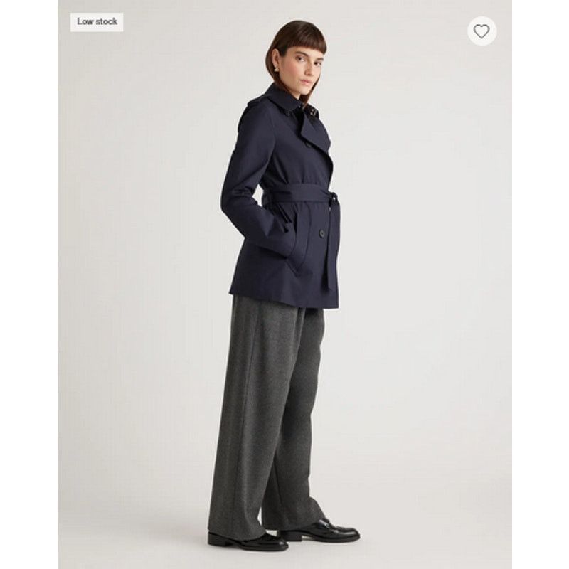 Quince Quince Women Comfort Stretch Short Trench Coat Navy XS NWT Size XS / US 0-2 / IT 36-38 - 4 Thumbnail
