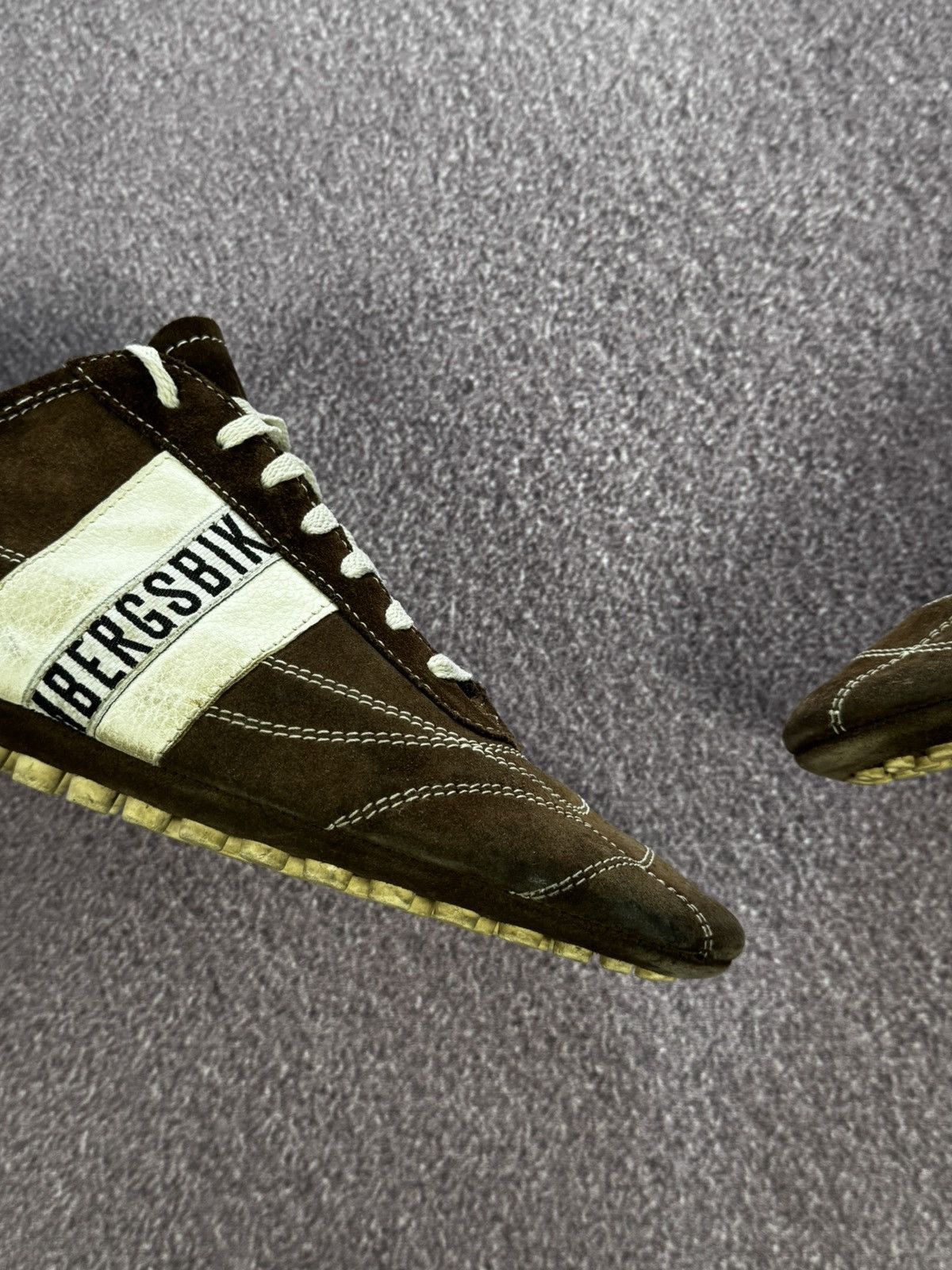 Dirk Bikkembergs 00’s Dirk Bikkembergs Distressed Leather Y2K Trainers Size US 8.5 / EU 41-42 - 6 Thumbnail