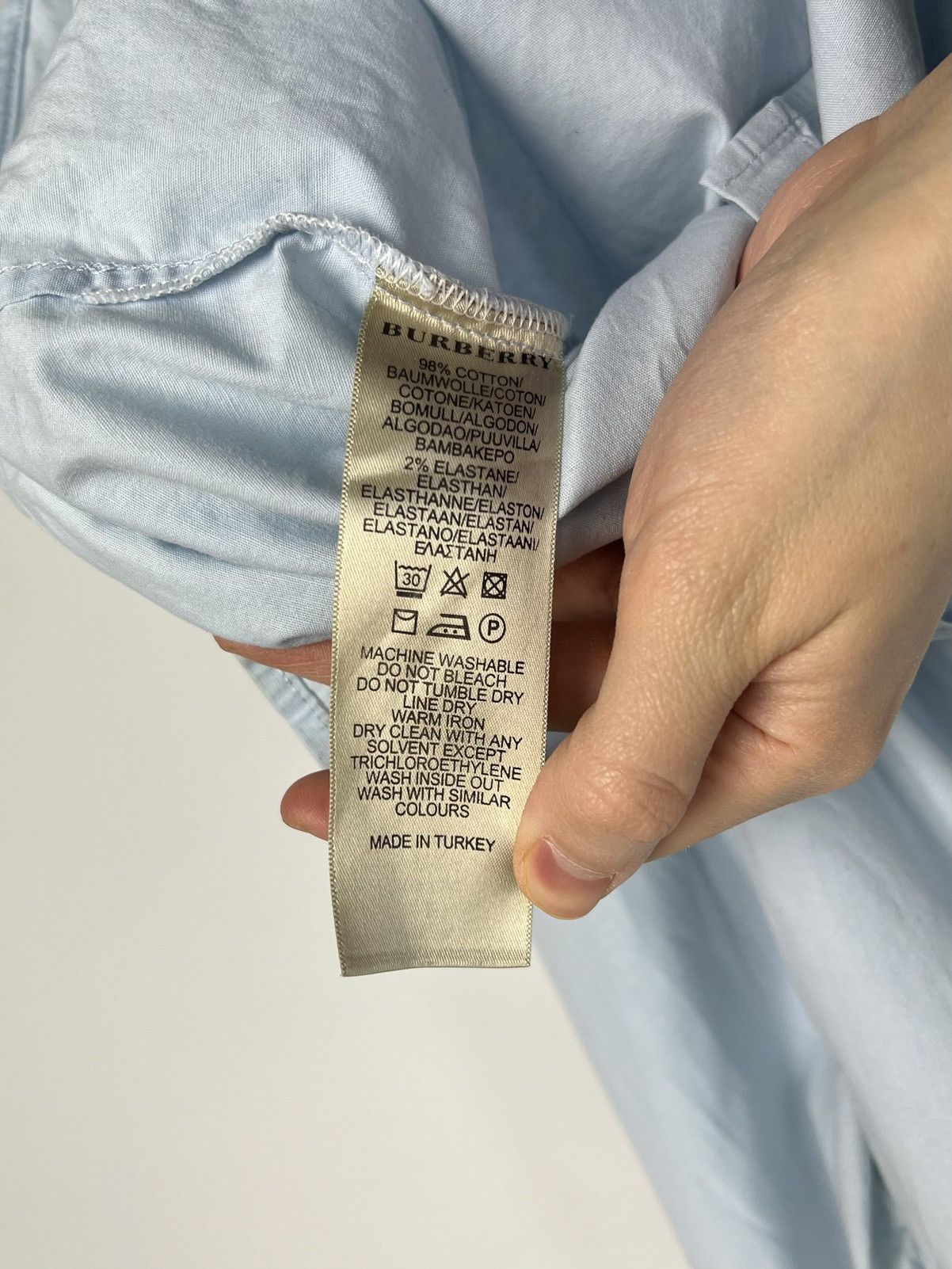 Burberry Shirt Burberry Brit Logo Baby Blue Size US M / EU 48-50 / 2 - 3 Thumbnail