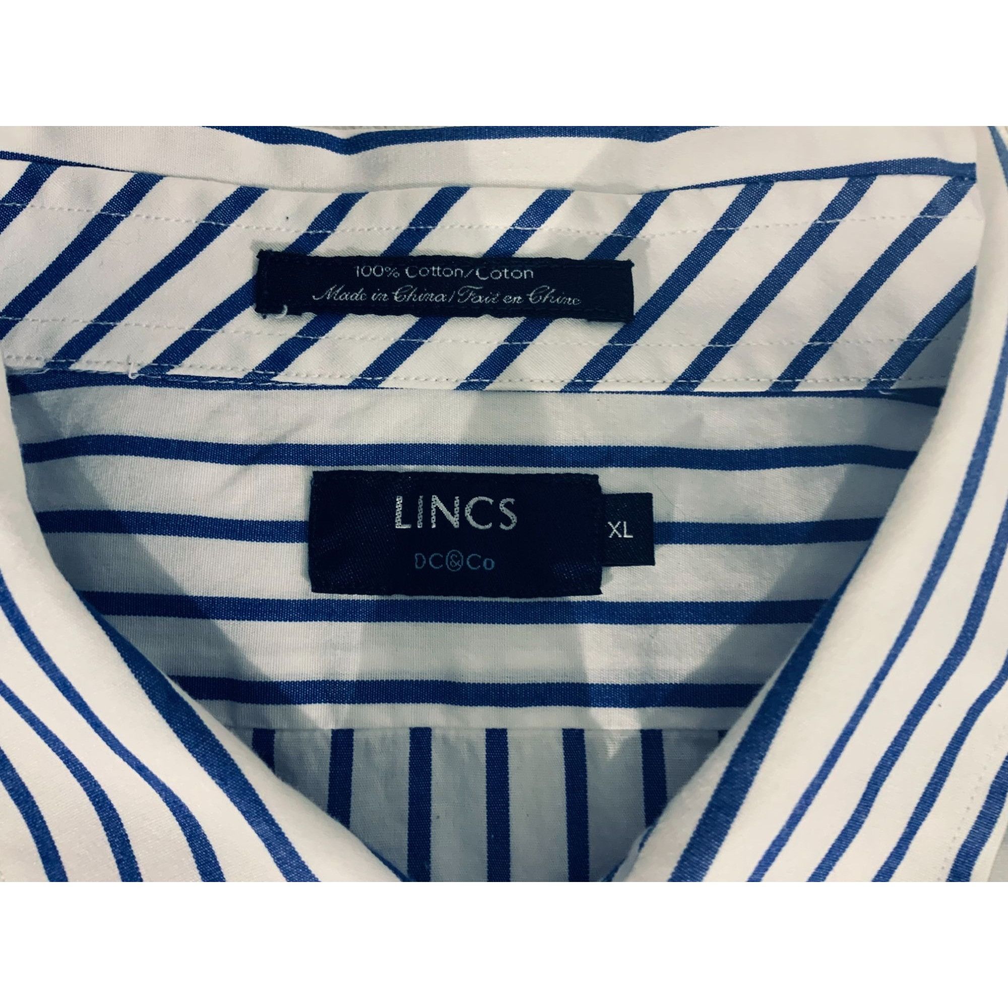 Designer Lincs DC & Co Mens Classic Striped XL Cotton Button Down Size US XL / EU 56 / 4 - 4 Thumbnail