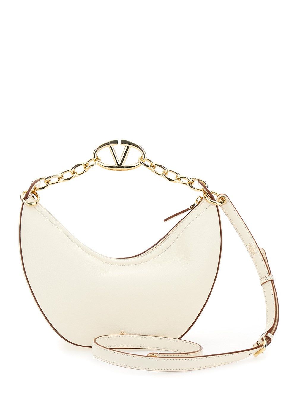Valentino o1s22i1n0924 Size: OS / Small Vlogo Moon Hobo Bag in White Size ONE SIZE - 4 Thumbnail
