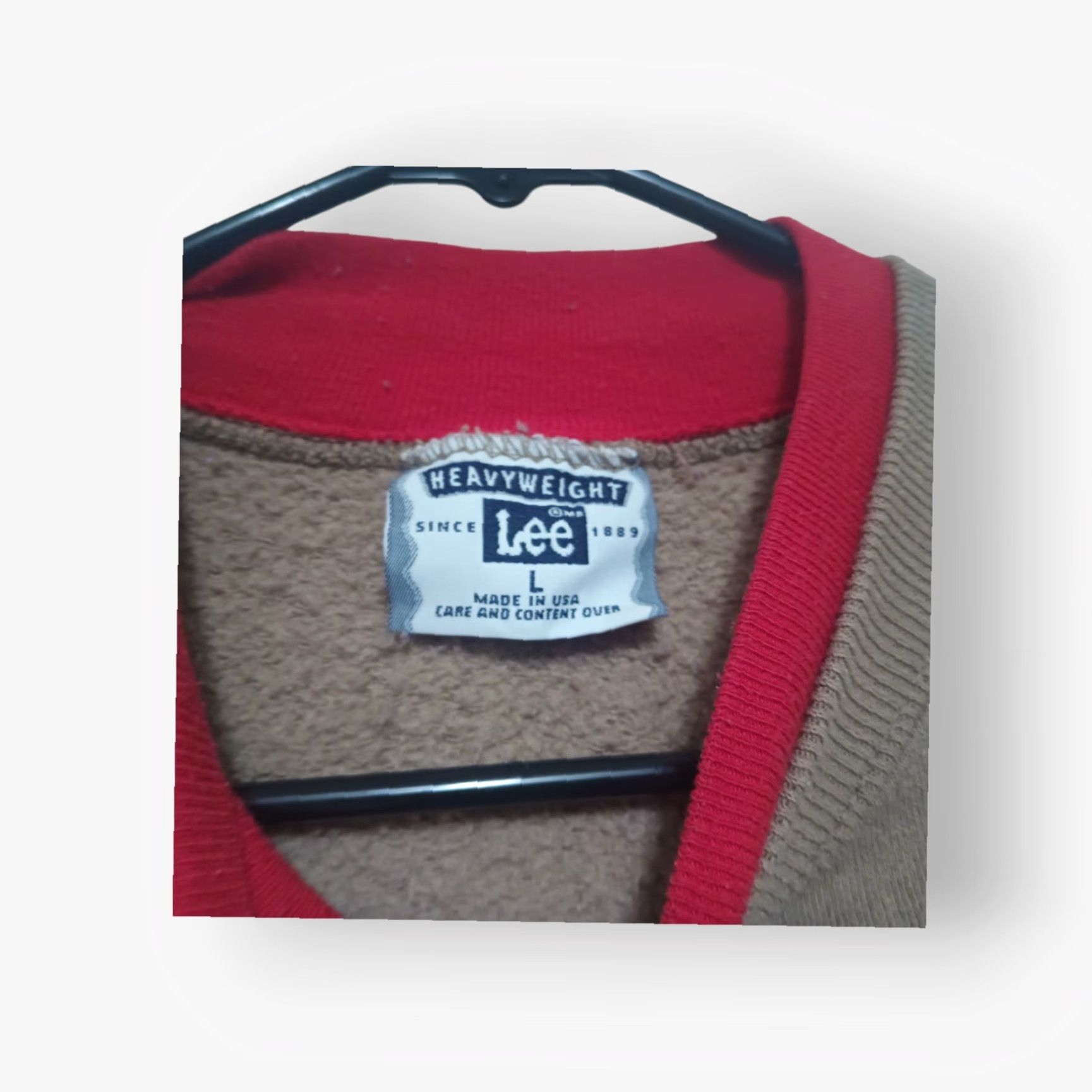 Lee VINTAGE Lee Sweatshirt Womens L Cardinal Missouri USA Made Crew Neck Pullover Heavyweight Long Sleeve Brown/Tan Cotton Polyester Size L / US 10 / IT 46 - 5 Thumbnail