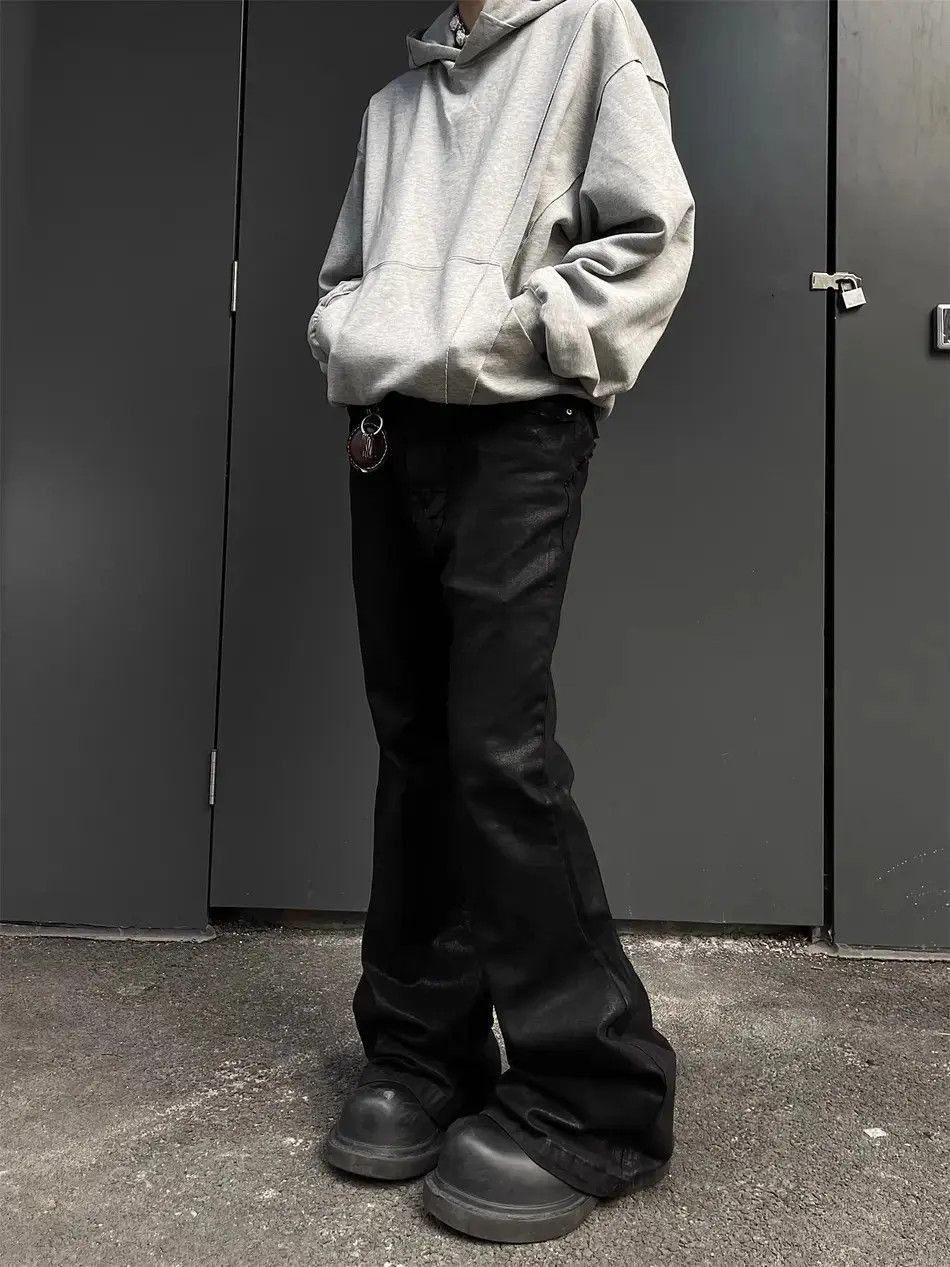 Japanese Brand Black glue coated waxed jeans Size US 32 / EU 48 - 5 Thumbnail