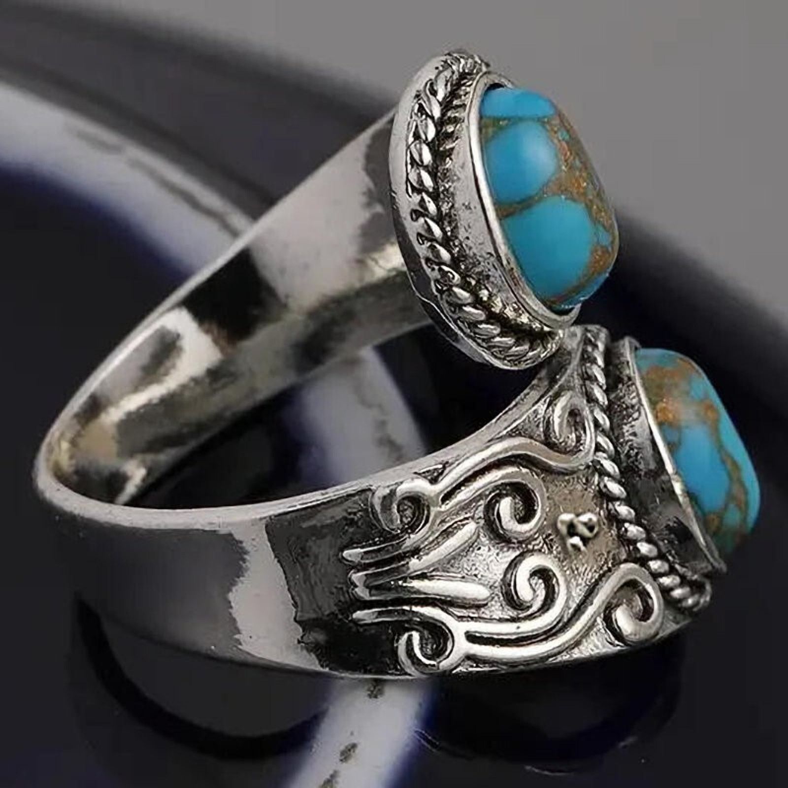 Other Adjustable Faux Turquoise Bohemian Wrap Ring Size ONE SIZE - 3 Thumbnail