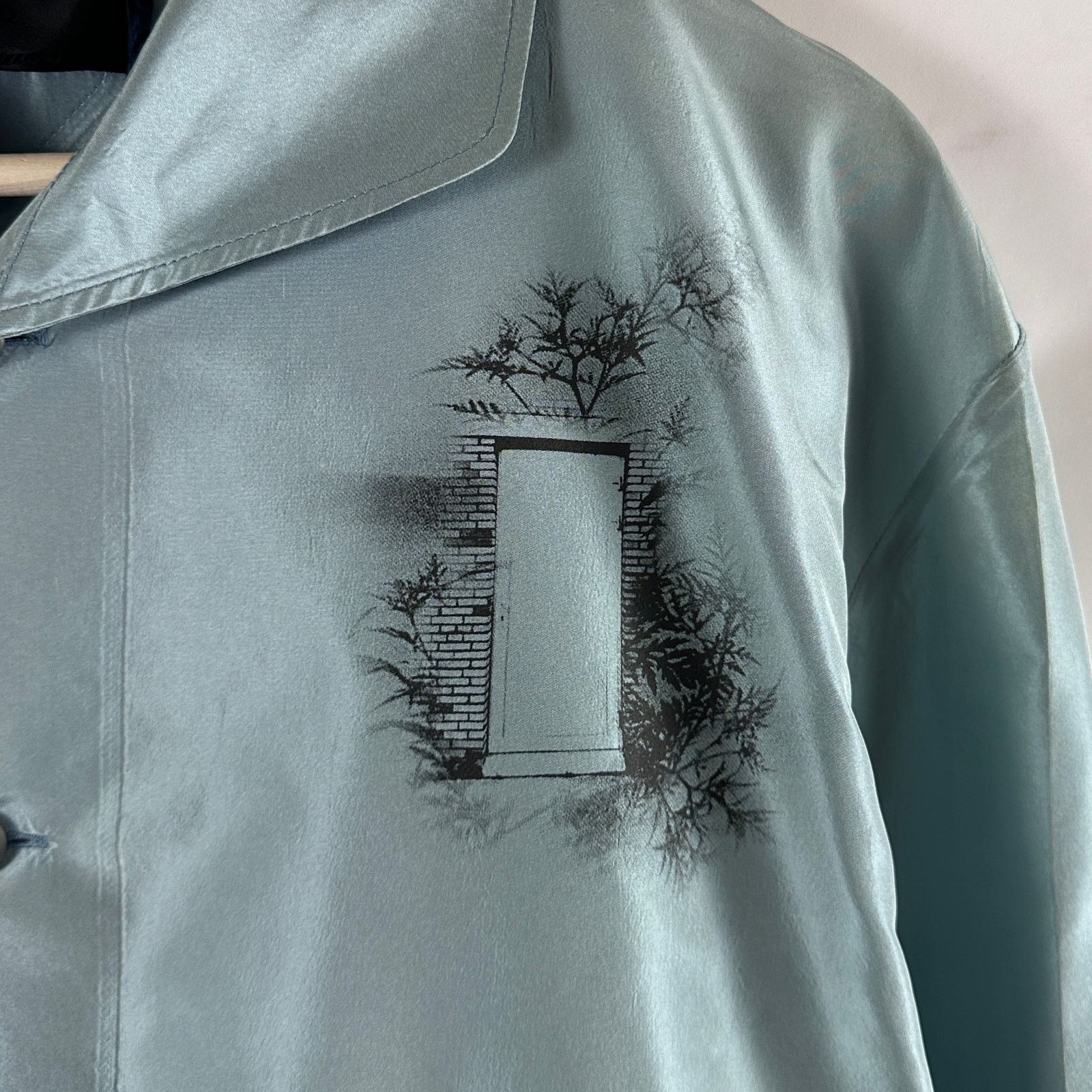 Prada A/W22 Blue Silk Printed Button-Up Size US M / EU 48-50 / 2 - 5 Thumbnail