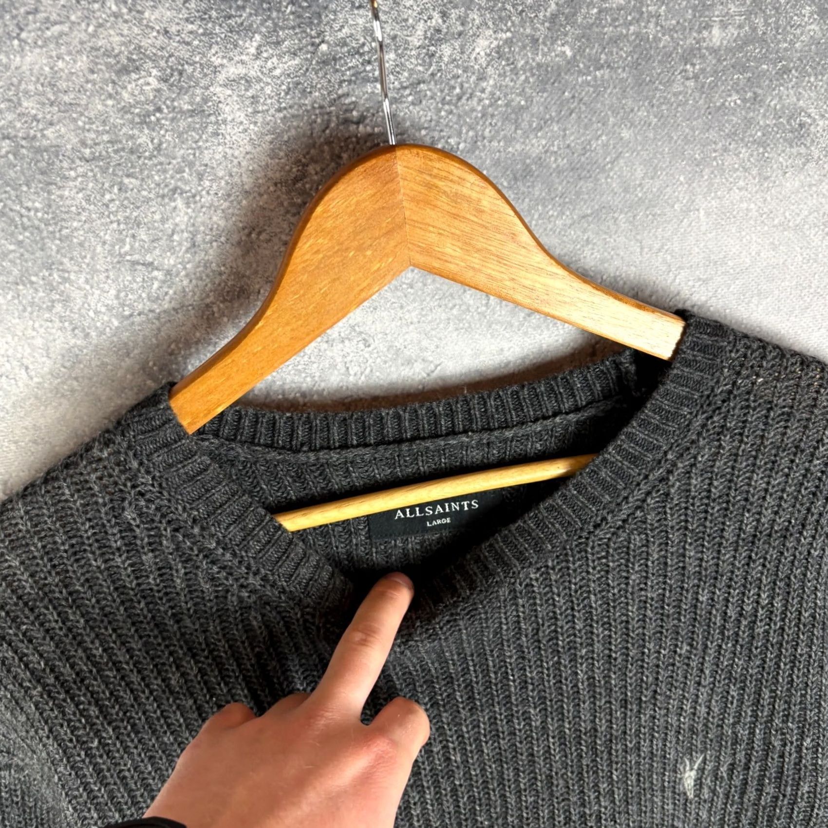 Allsaints AllSaints Men’s Knit Sweater Pullover Grey Wool L Regular Size Mens Shirt Category Pullover, Gray, 40$ Size US L / EU 52-54 / 3 - 2 Thumbnail