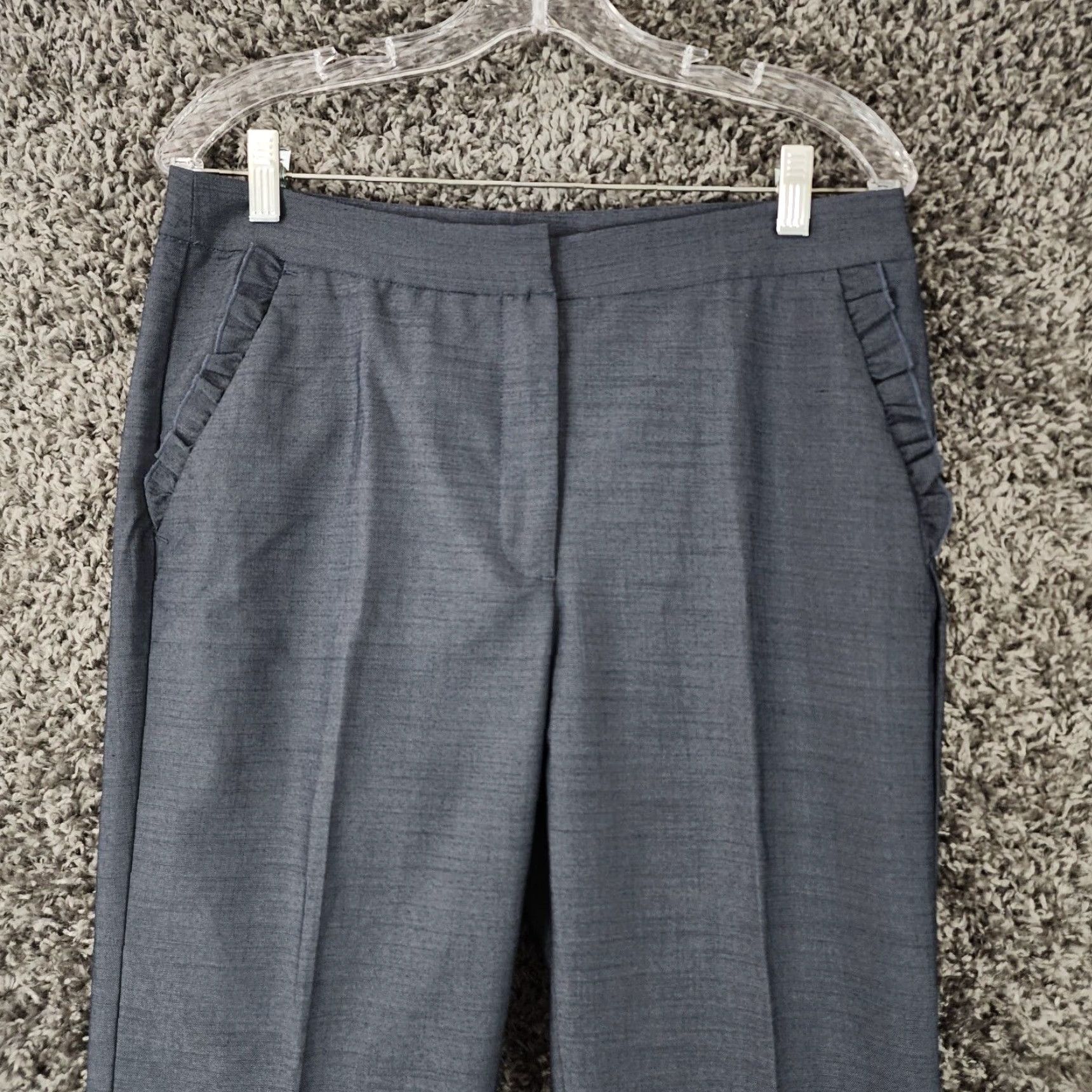 Zara VINTAGE? Wait: Not vintage. Zara Chino Pants Dress Pants Straight Leg Women Size L Blue 32x27 (Missing button) Womens Size 36" / US 14 / IT 50 - 2 Thumbnail