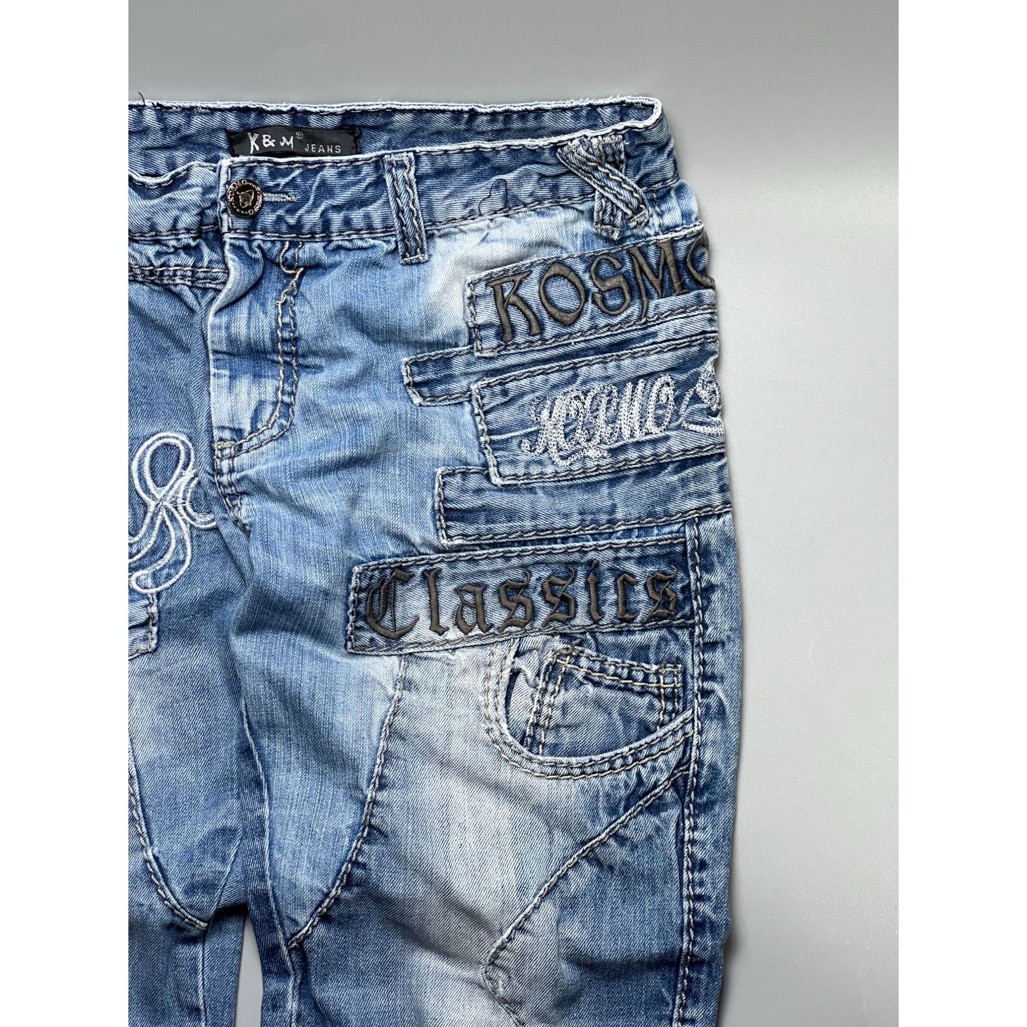 Other K&M Kosmolupo Embroidered Vintage Rap Jeans (Y1037) Size US 34 / EU 50 - 3 Thumbnail