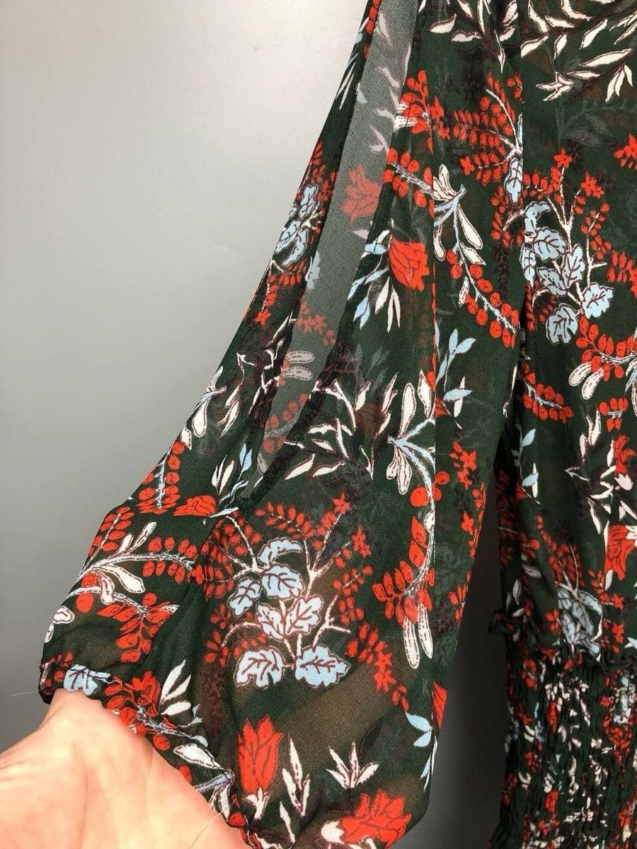 Maje Maje Floral Print Crepe Ruffle Sleeve Summer Mini Dress Size XS / US 0-2 / IT 36-38 - 3 Thumbnail