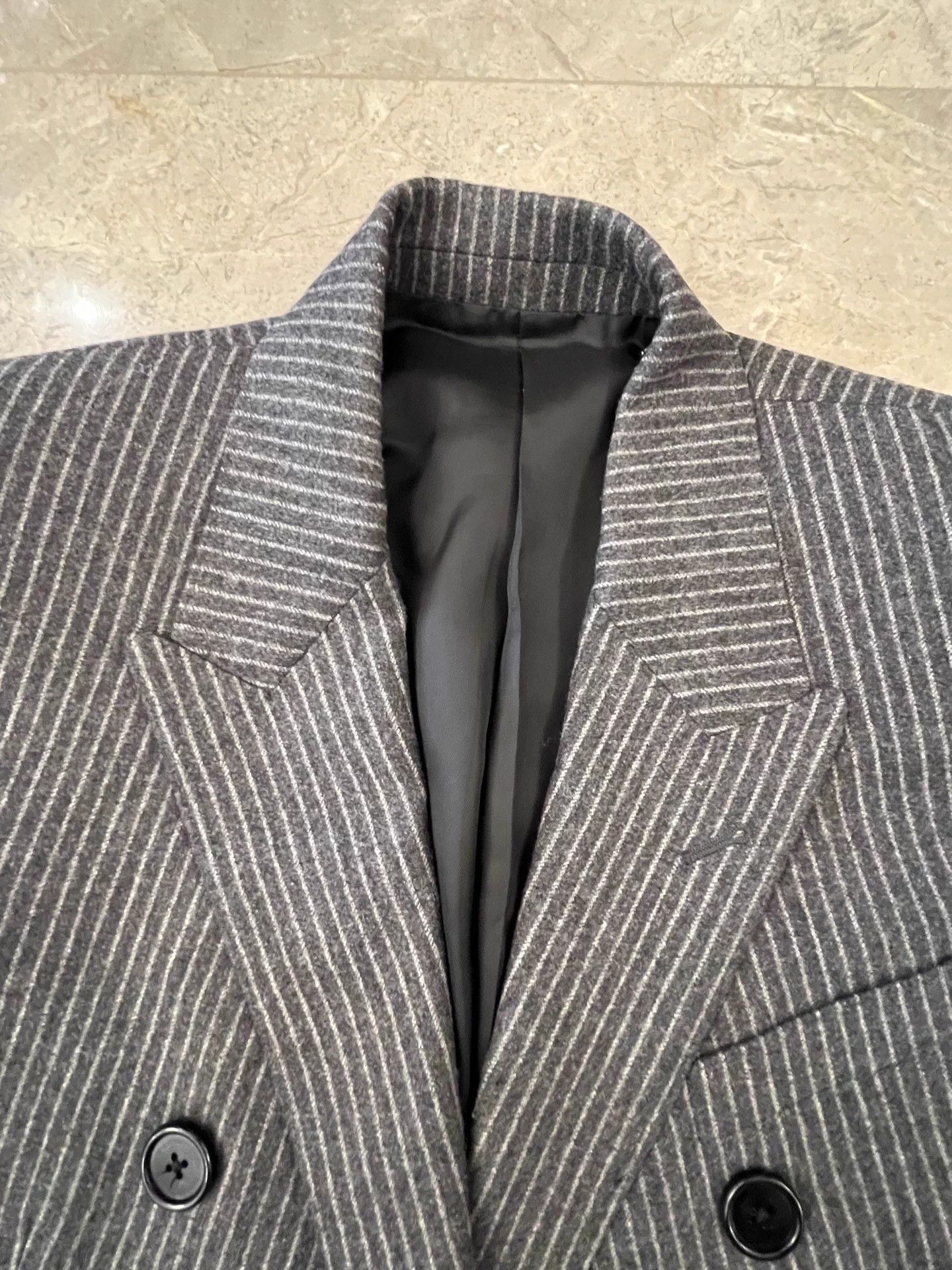 Celine Celine Hedi Slimane 22SS Gray Stripe Wool Blazer Size 36 Size XS / US 0-2 / IT 36-38 - 5 Thumbnail