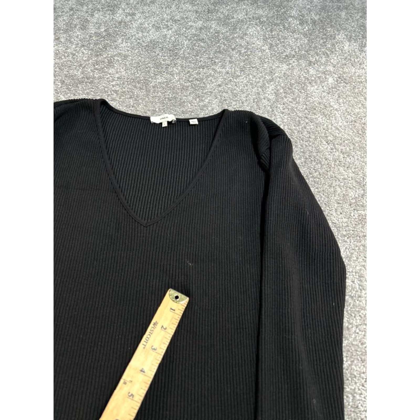 Vince Vince Sweater Dress Womens Large Black Cotton Blend Midi Dress Size L / US 10 / IT 46 - 5 Thumbnail