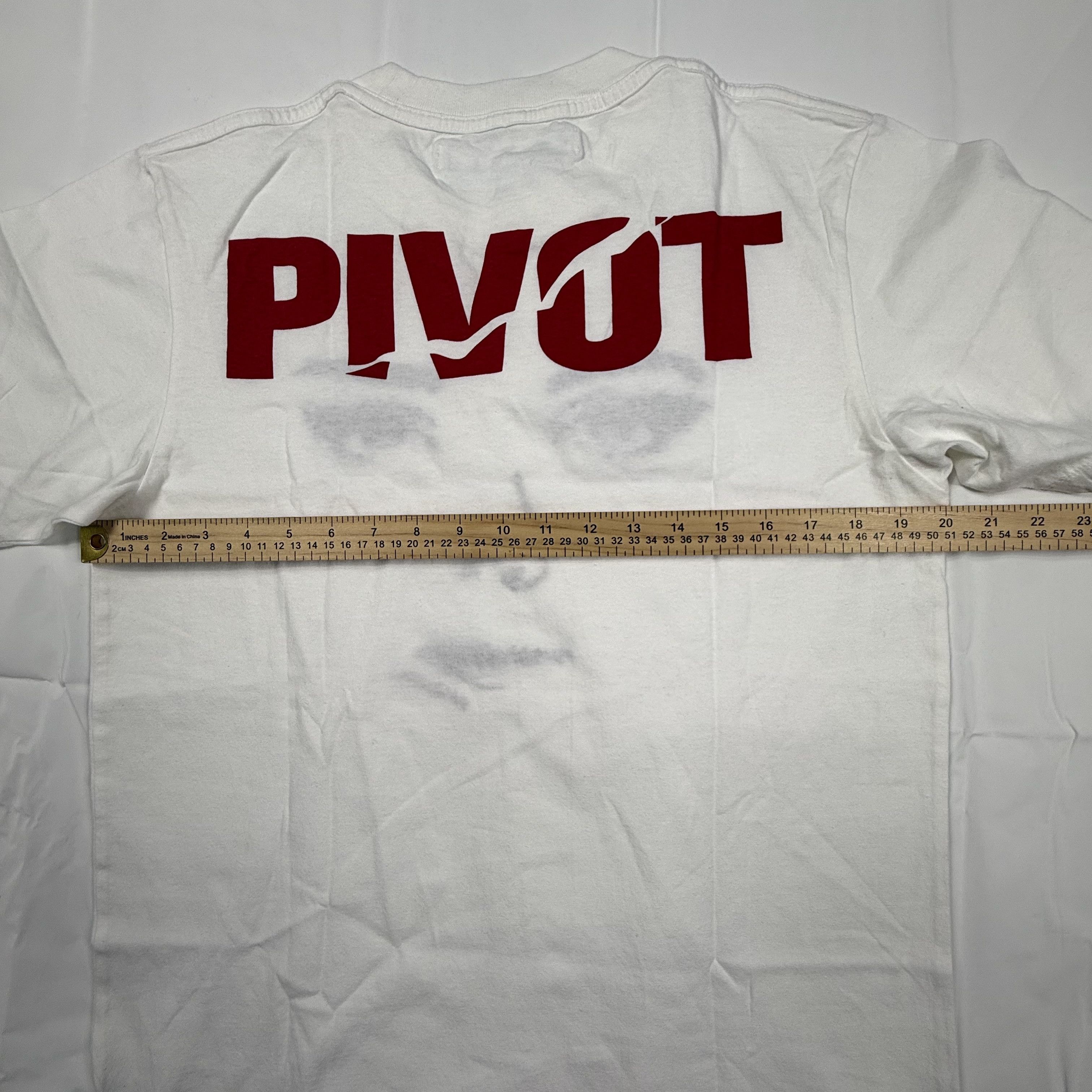 Off-White Off-White Virgil Abloh Pivot Embroidered Face White T-Shirt Size US M / EU 48-50 / 2 - 10 Thumbnail