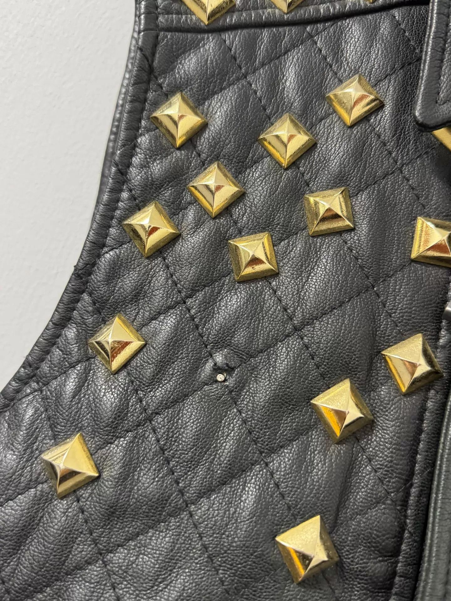 Just Cavalli Just Cavalli Studded Quilted Biker Leather Vest Size US M / EU 48-50 / 2 - 9 Thumbnail