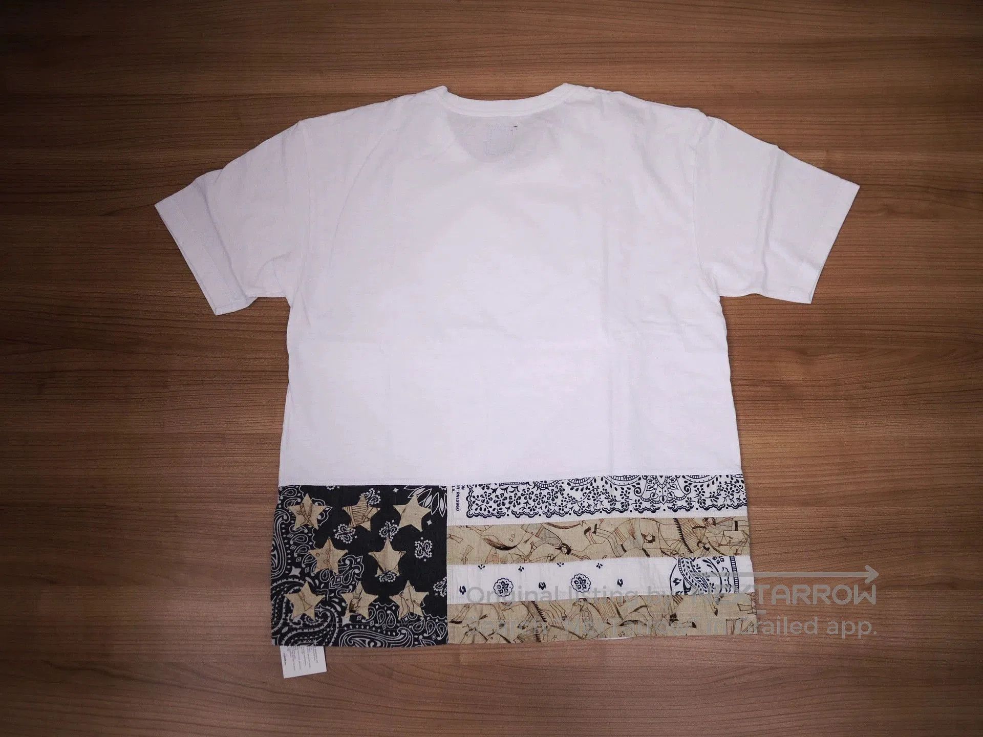 Visvim White Short Sleeve Shirt with Patterned Hem. Size US L / EU 52-54 / 3 - 1 Thumbnail