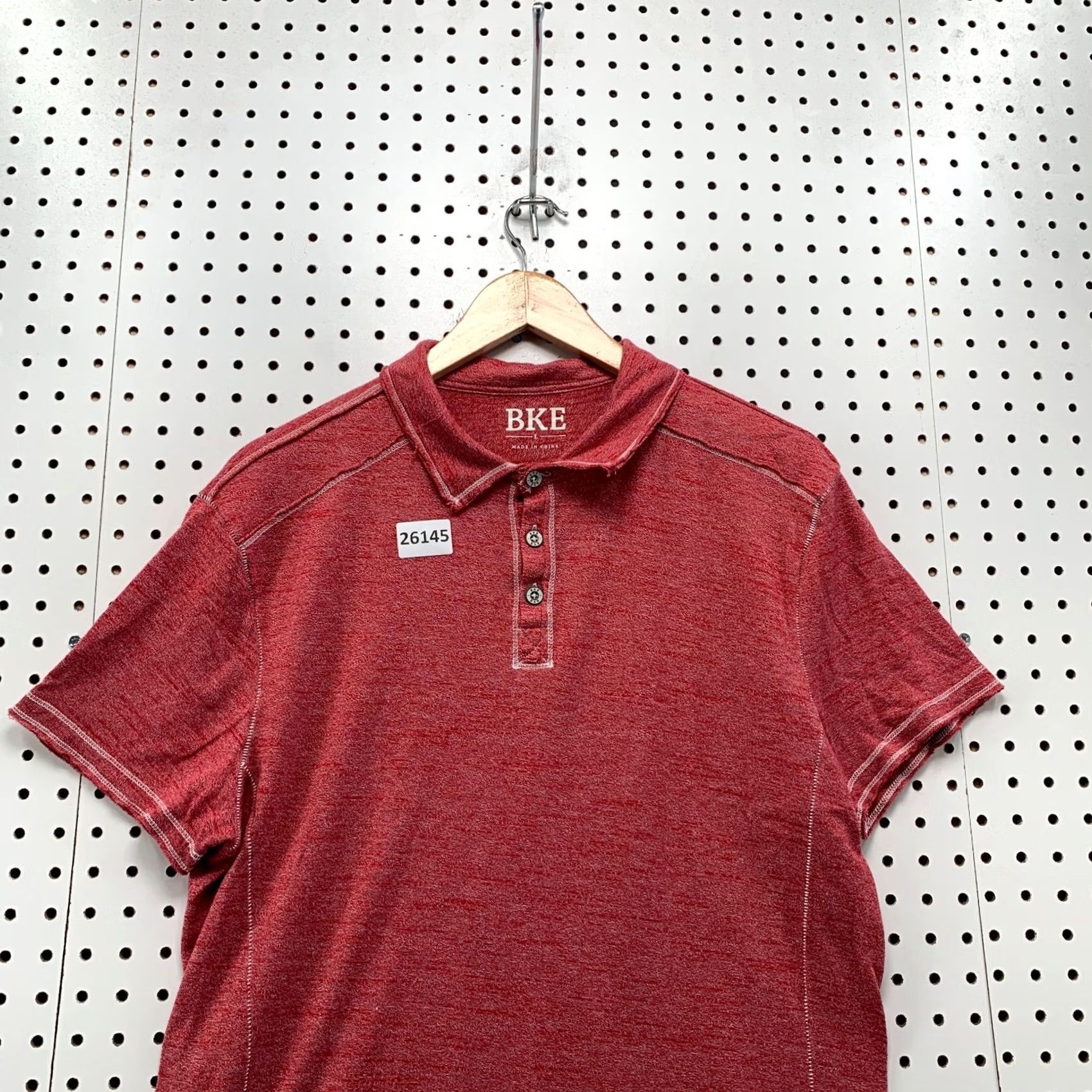 Vintage Buckle Polo Red Adult Large Cotton Blend Short Sleeve Button Collared Men Size US L / EU 52-54 / 3 - 2 Thumbnail