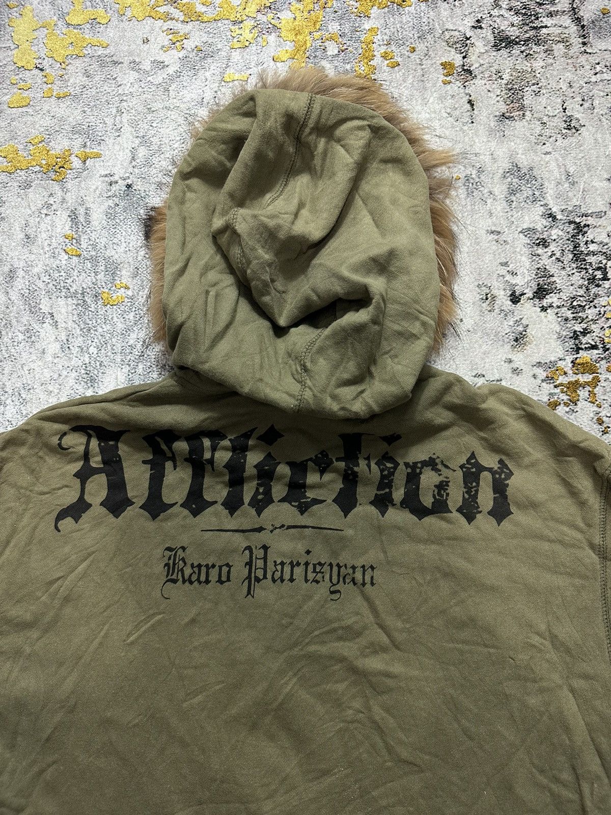 Japanese Brand CRAZY FADED AFFLICTION Fur ZipHoodie SKULL CROSS The Heat Size US XL / EU 56 / 4 - 7 Thumbnail