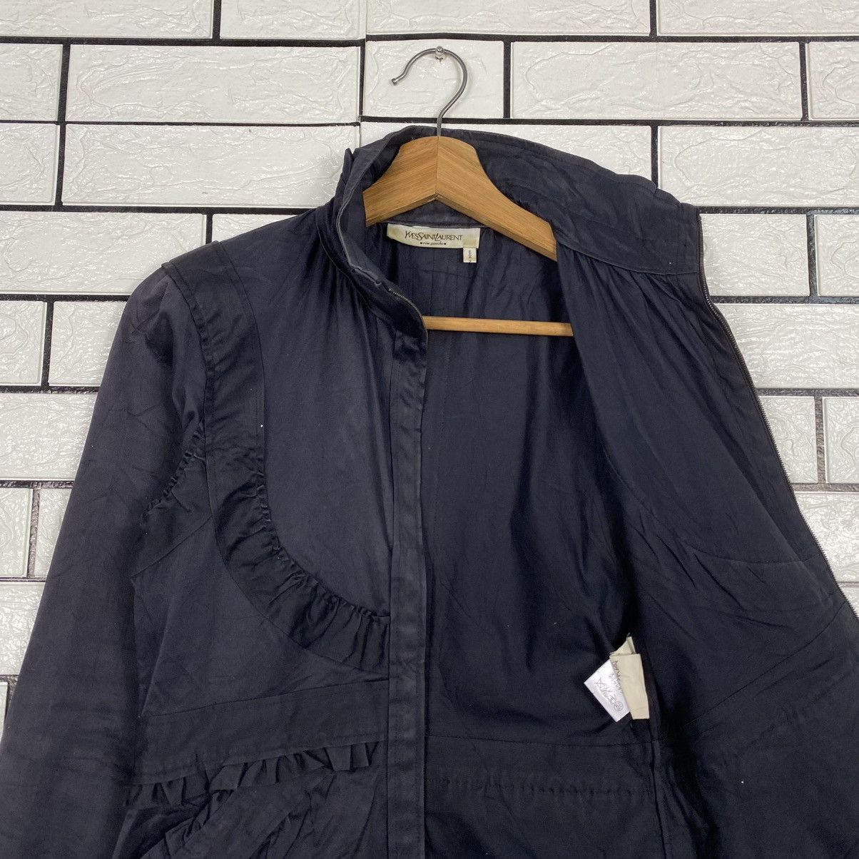 Yves Saint Laurent 🔥VINTAGE ZIPPER BOMBER JACKET SUN FADED YVES SAINT LAURENT Size XS / US 0-2 / IT 36-38 - 14 Thumbnail