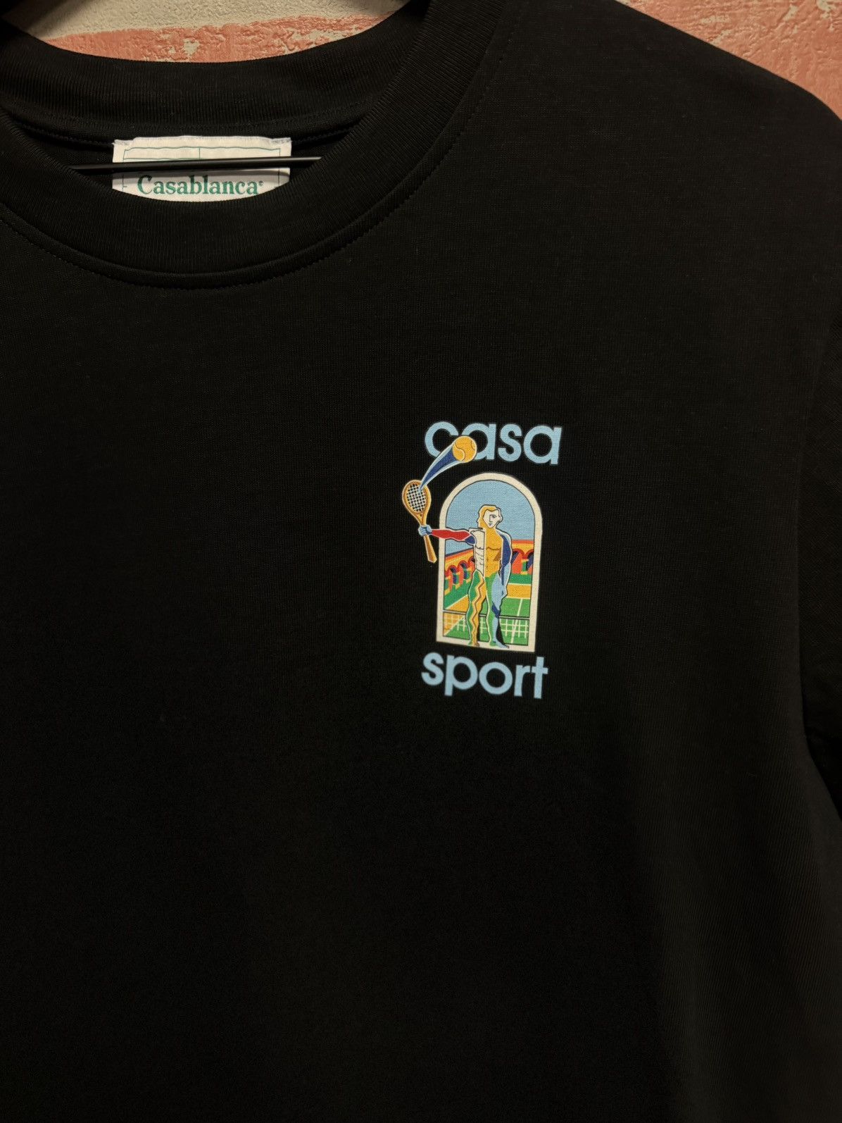 Casablanca Casablanca Black Tee Shirt Size XL Pre Owned 🧼 Size US XL / EU 56 / 4 - 4 Thumbnail
