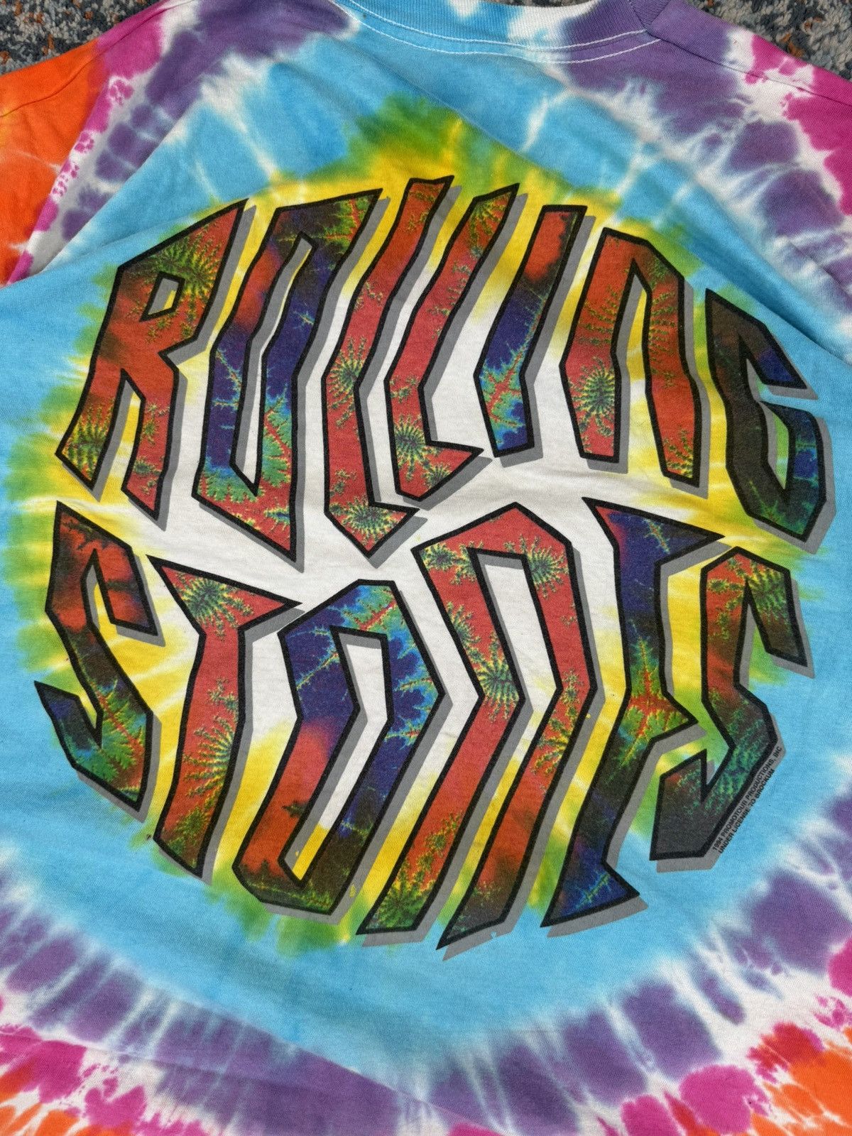 Band Tees × Vintage Vintage 1994 The Rolling Stones tongue rainbow tie dye tee Size US XL / EU 56 / 4 - 6 Thumbnail