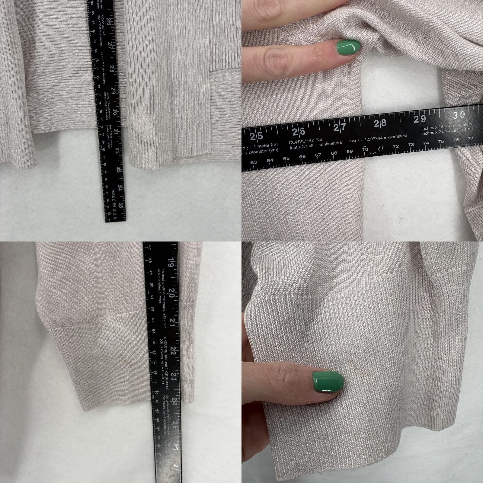 Vintage Chelsea & Theodore Cardigan Sweater Womens 2X Gray Collared Open Front Pockets Size XXL / US 16-18 / IT 52-54 - 8 Thumbnail